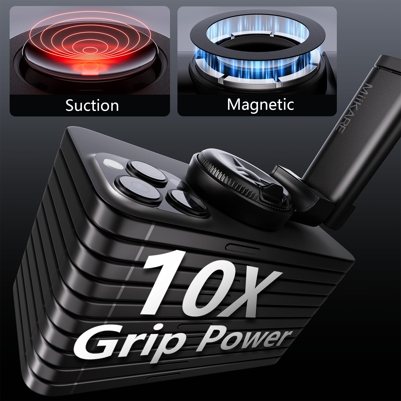 Miikare Airplane Travel Essentials Magnetic Phone Holder, Universal Handsfree Phone Mount For Flying With 360 Degree Rotation, T