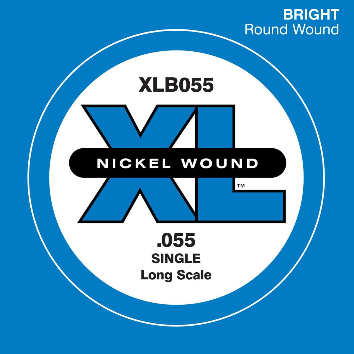 D'Addario Xlb055 Nickel Wound Bass Guitar Single String, Long Scale.055