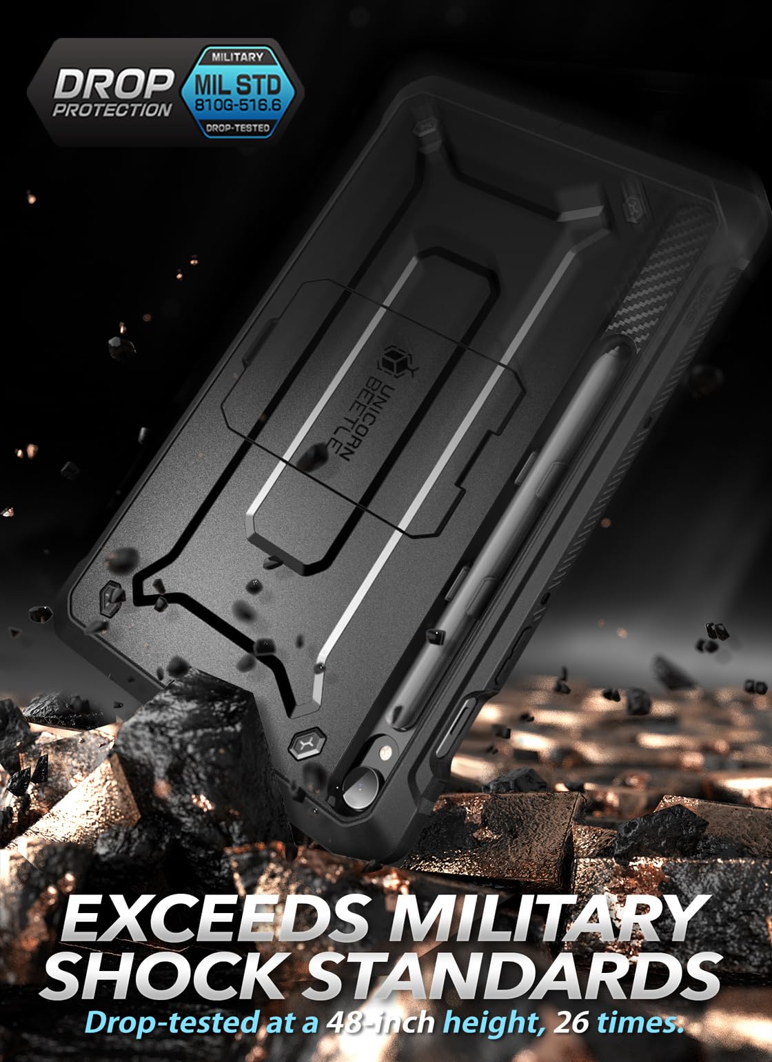 Supcase For Samsung Galaxy Tab S9 Fe 10.9 Inch Case With Stand (Unicorn Beetle Pro), [Built-In Screen Protector & S Pen Holder]