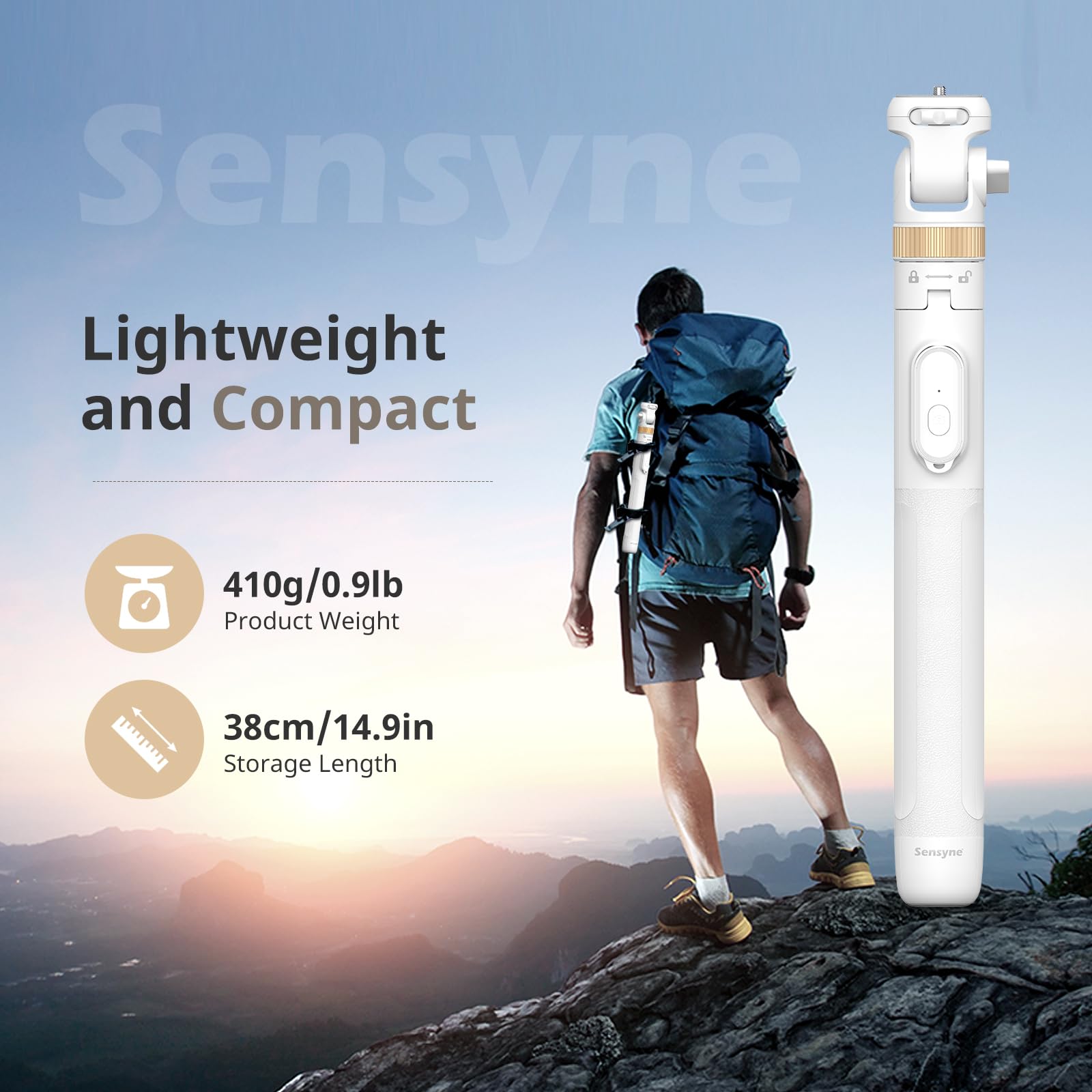 Sensyne 72'' Phone Tripod, Extendable Tripod For Iphone & Selfie Stick With Detachable Phone Holder & Wireless Remote, Iphone Tr