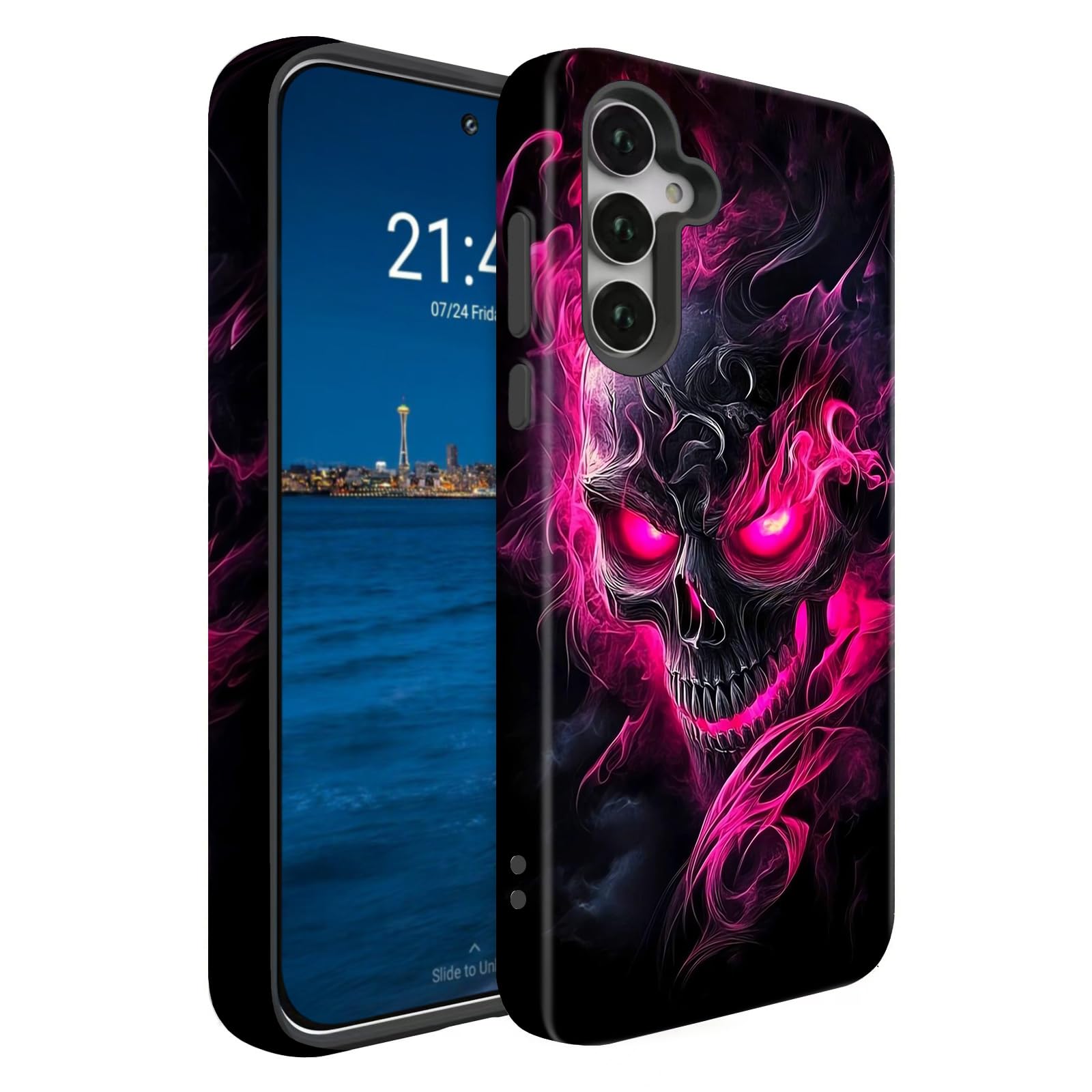 BSMOSPER Compatible for Samsung Galaxy A17 5G Case, Dual Layer Heavy Duty 2 in 1 Shockproof Protective Phone Case,Skeleton