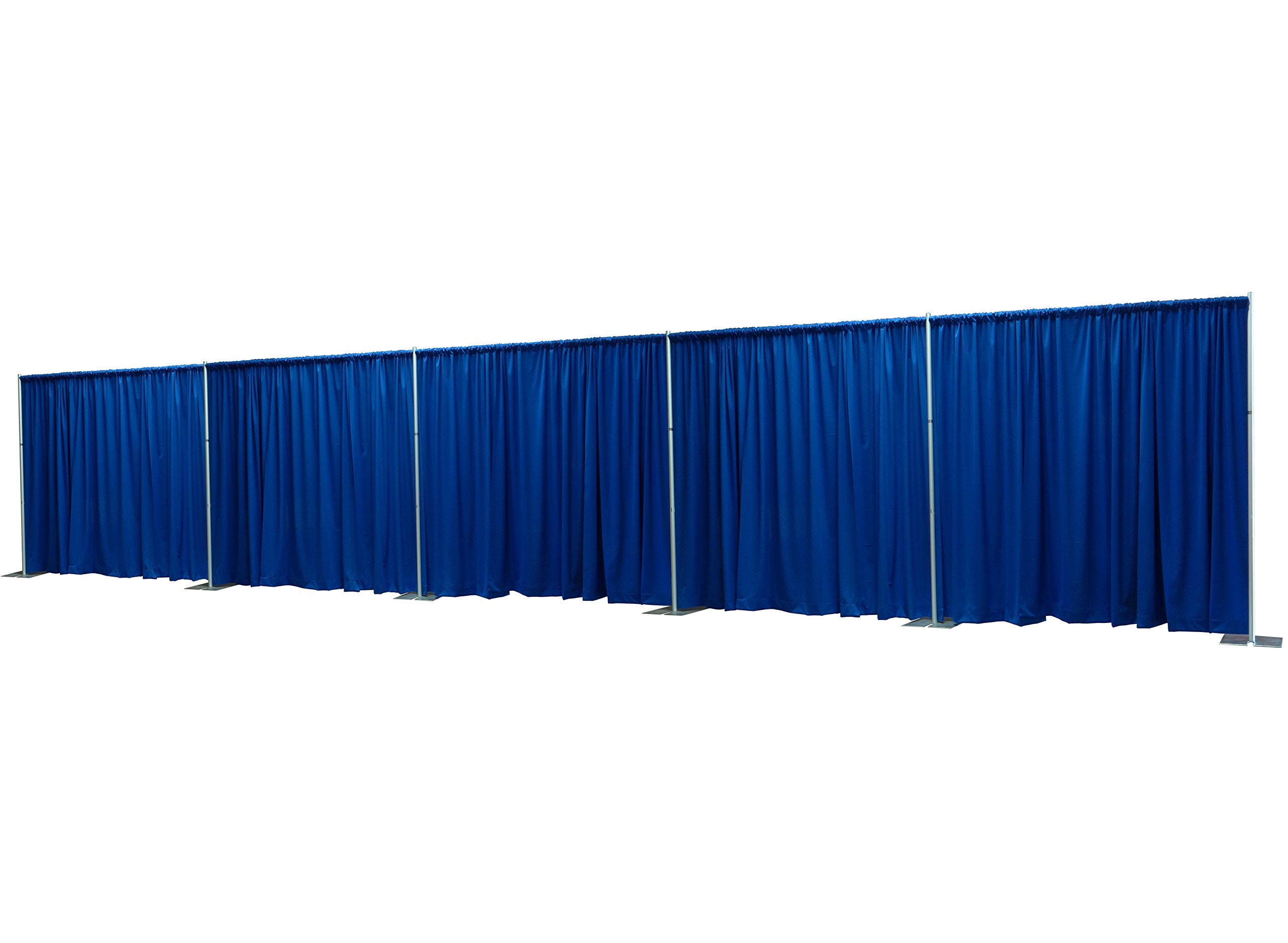 OnlineEEI 8 Foot Tall Fixed Height Collapsible Pipe and Drape Backdrop Kit 8x50 (Royal Blue Drapes) (BBD9990850CDPR280)