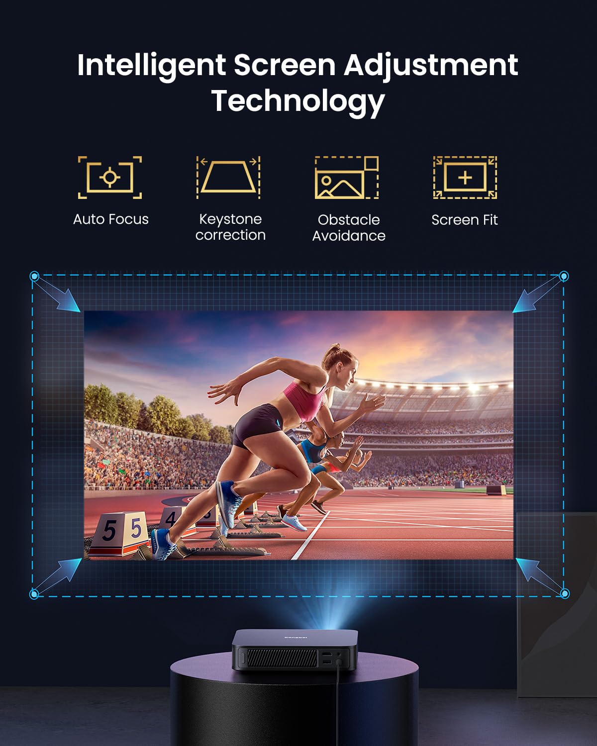 Dangbei Atom Laser Projector, 1200 Iso Lumens, 180'' Screen, 1080P Projector With Wifi And Bluetooth, Hdr10, Hlg, Built In Speak