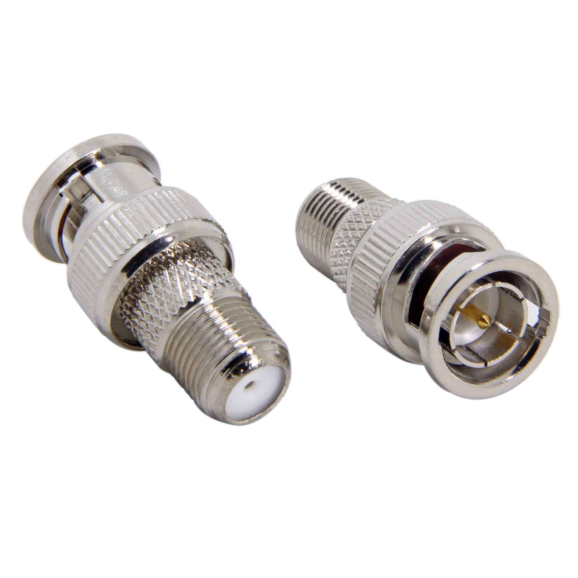 F To Bnc Connector, 2 Pack Bnc Male To F Female Coax Adapter 75 Ohm, Rg6, Rg59 Connector For Scanner And Camera, Cannot Be Used On Tvs, Antennas Or Computers