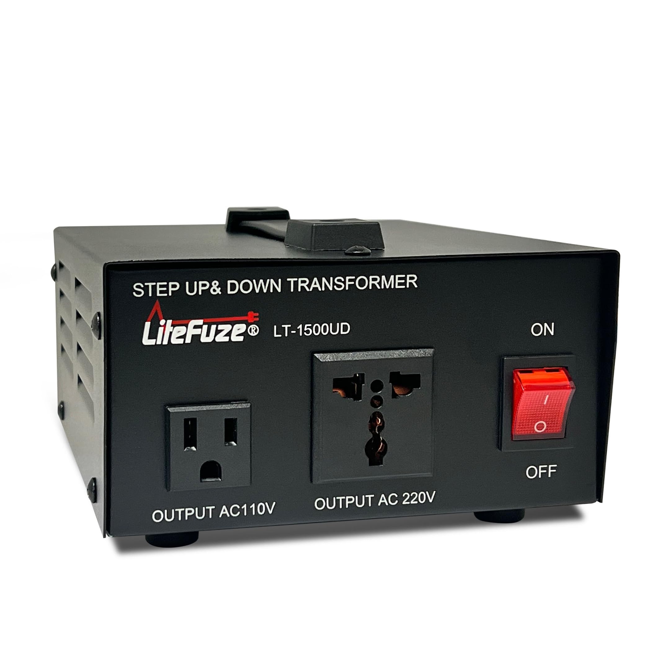 Litefuze 1500 Watt Voltage Converter Transformer Step Up/Down   110V To 220V / 220V To 110V Power Converter   Fully Usa Grounded