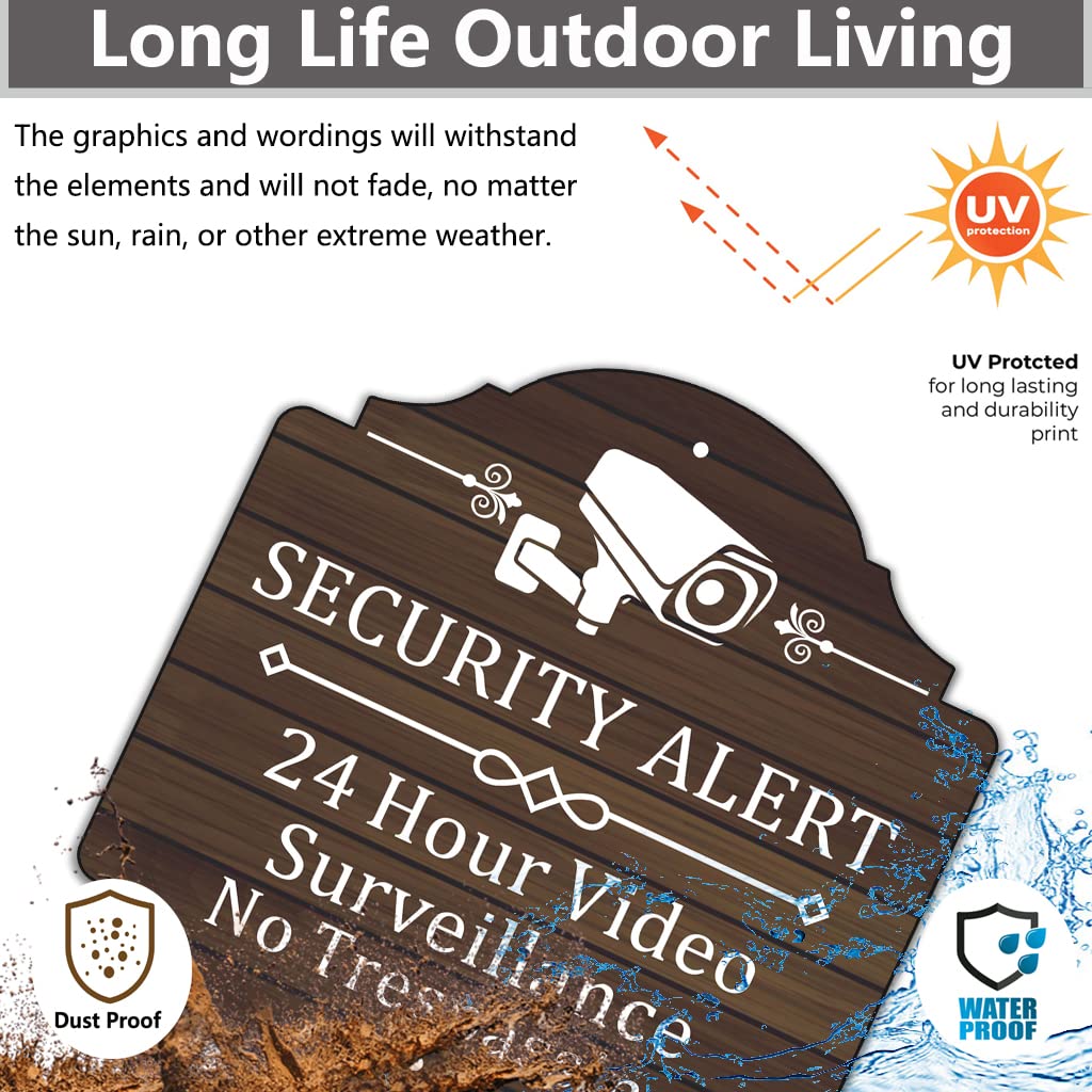 2 Pack Security Alert 24 Hour Video Surveillance Signs No Trespassing Signs 12 X 12 Inches Cctv Camera Warning Safety Signs Meta