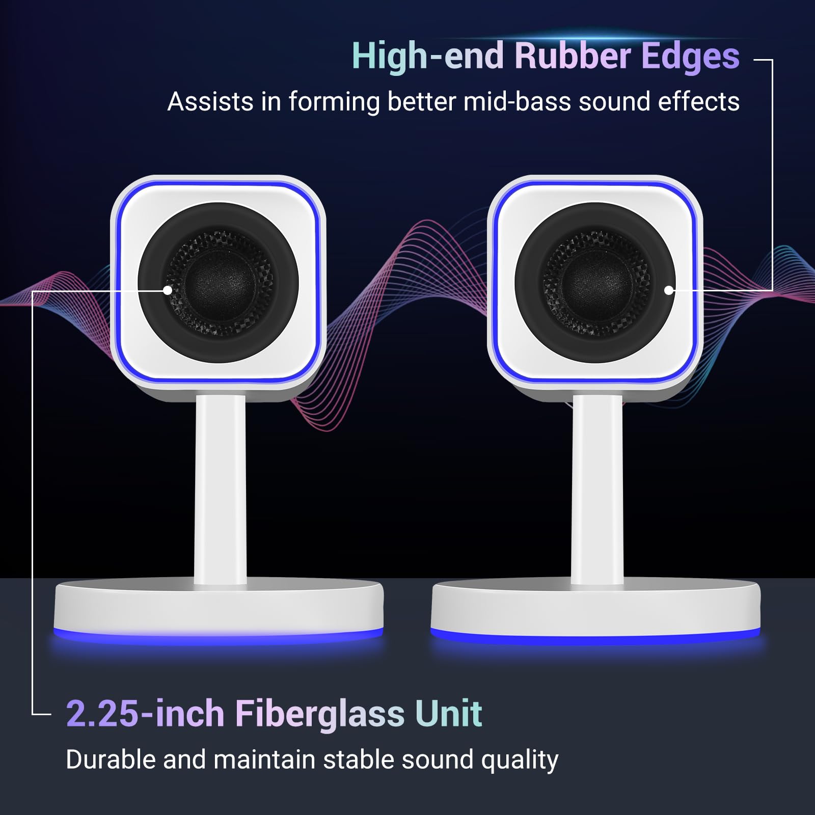 Sanyun Sw202 2.25 Computer Gaming Pc Speakers   24W Fiberglass Speaker Unit   Built In 16Bit Dac Dynamic 3D Surround Sound   Blu