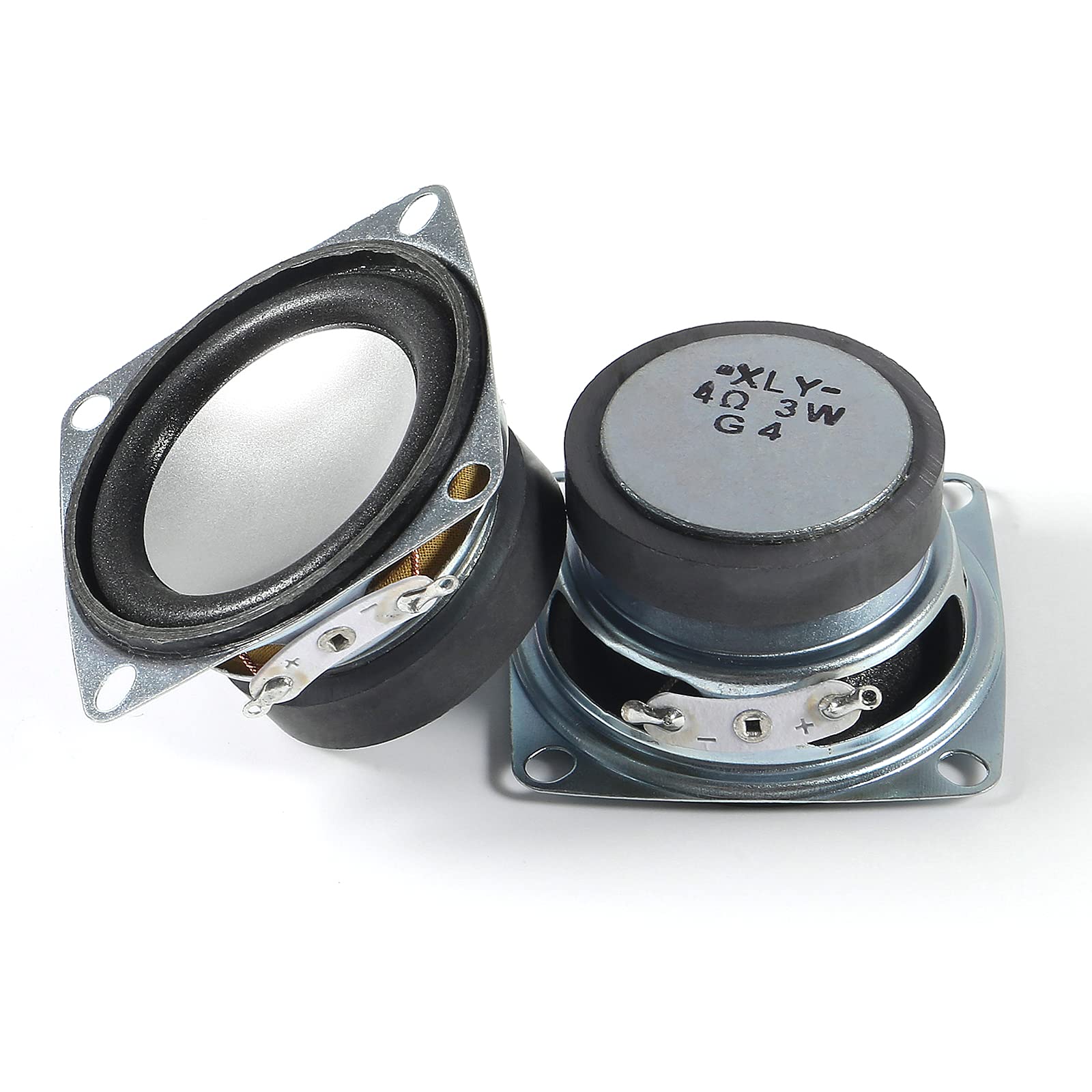 Alamscn 2Pcs 2'' 4Ohm 3W Full Range Audio Stereo Speaker Round Loudspeaker + 2Pcs 3Wx2 Dc 5V Class D Digital Amplifier Pam8403 A