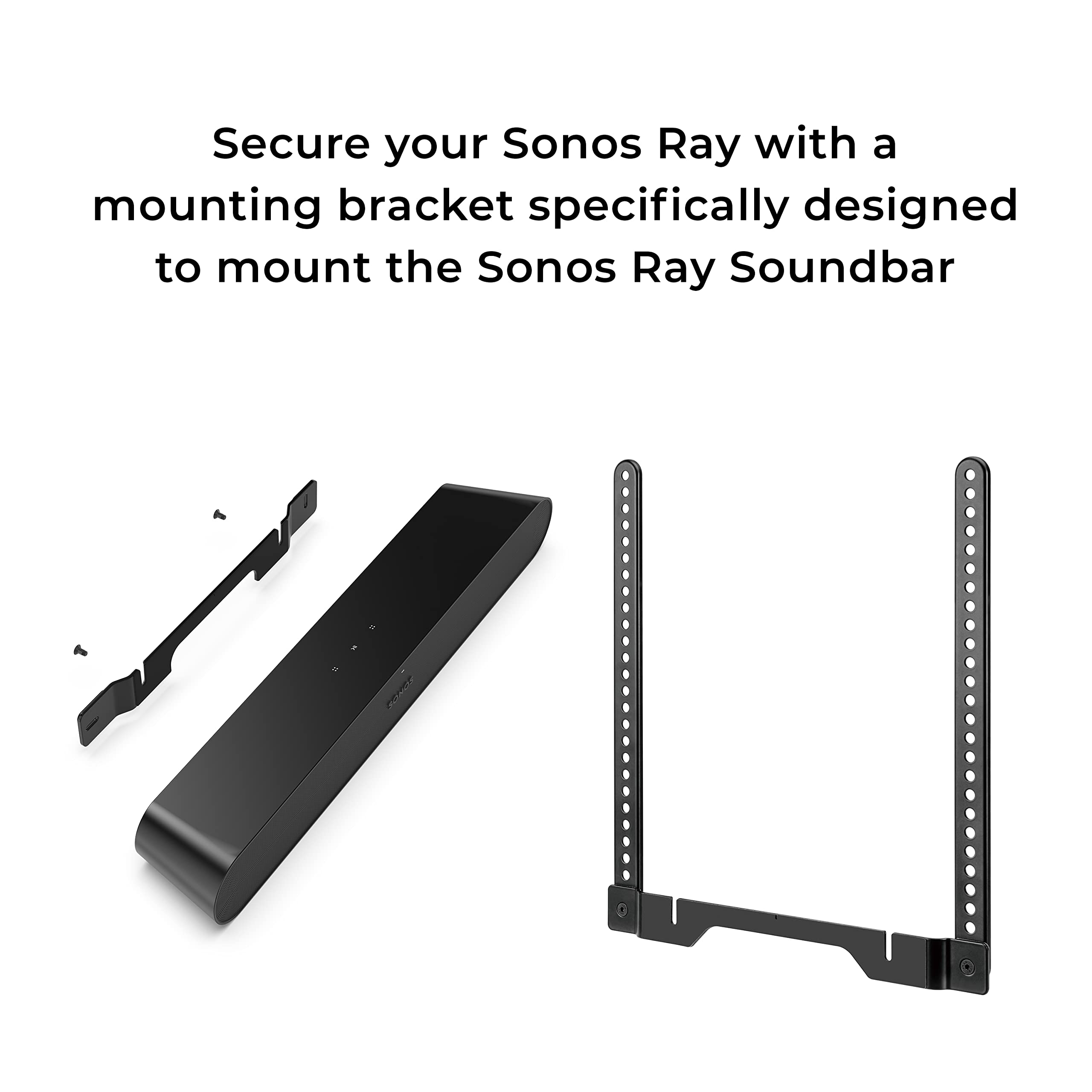 Humancentric Mount Compatible With Sonos Ray Tv Mount, Mounting Bracket For Floating Style Sonos Ray Mount And Sonos Ray Wall Mount, Soundbar Mount For Sonos Ray Sound Bar Mount Under Tv, Black