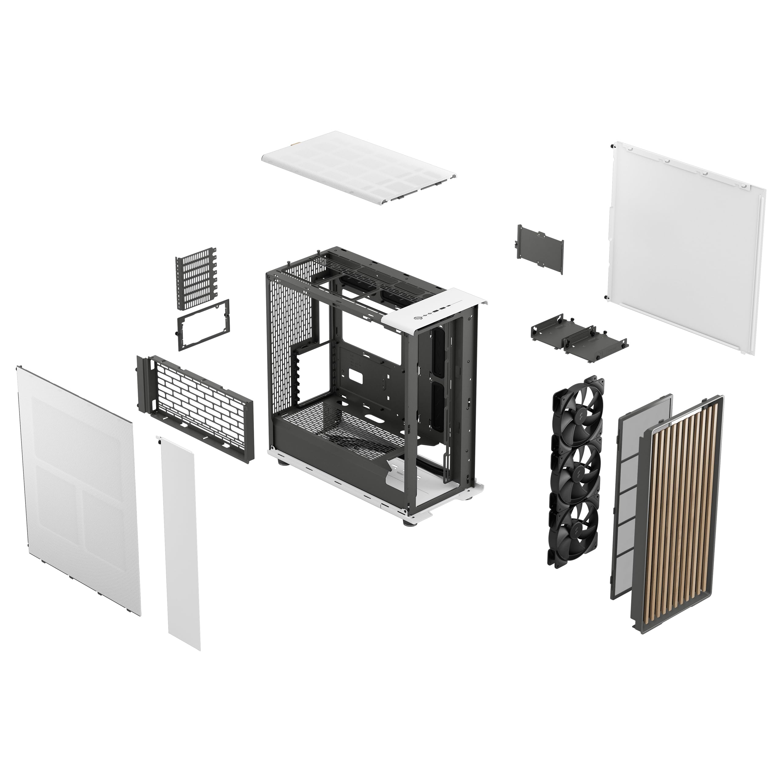 Fractal Design North Xl Chalk White Mesh  Three 140Mm Aspect Pwm Fans Included  Type C Usb  Eatx Airflow Full Tower Pc Gaming Ca