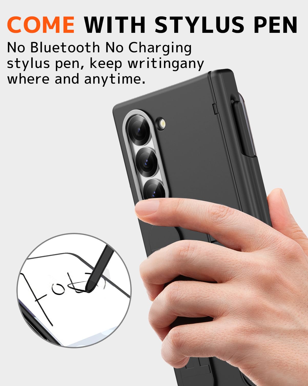 Ninki S Pen For Samsung Galaxy Z Fold 7 Case With Privacy Screen Protector & Strap,Anti Peep Shockproof Hinge Protector + Kickst