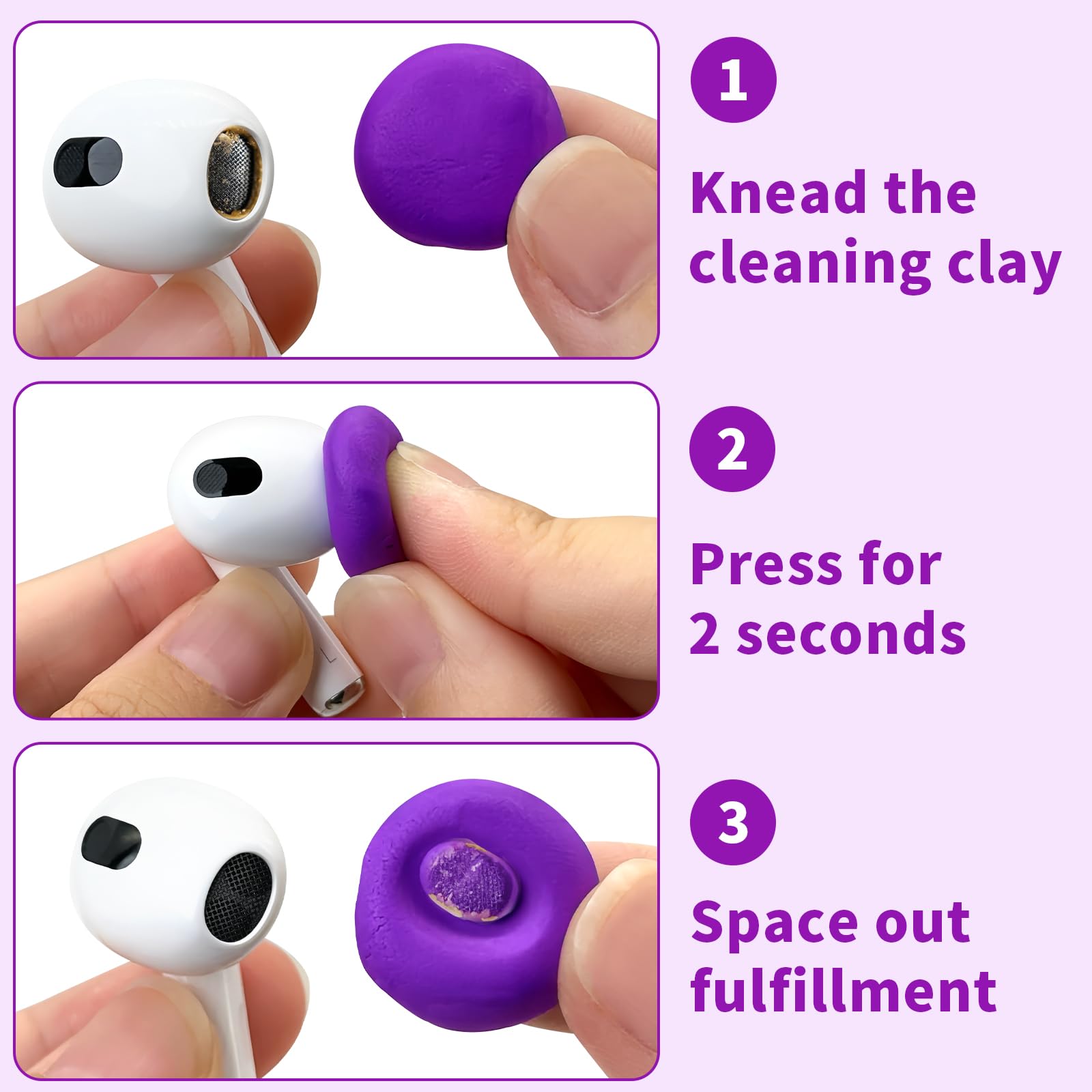 Cleaner Kit For Airpod, Earbud Cleaning Putty, Cleaning Kit Compatible With Airpods Iphone, Fits Earbud Phone Ear Wax Dirt, Clea