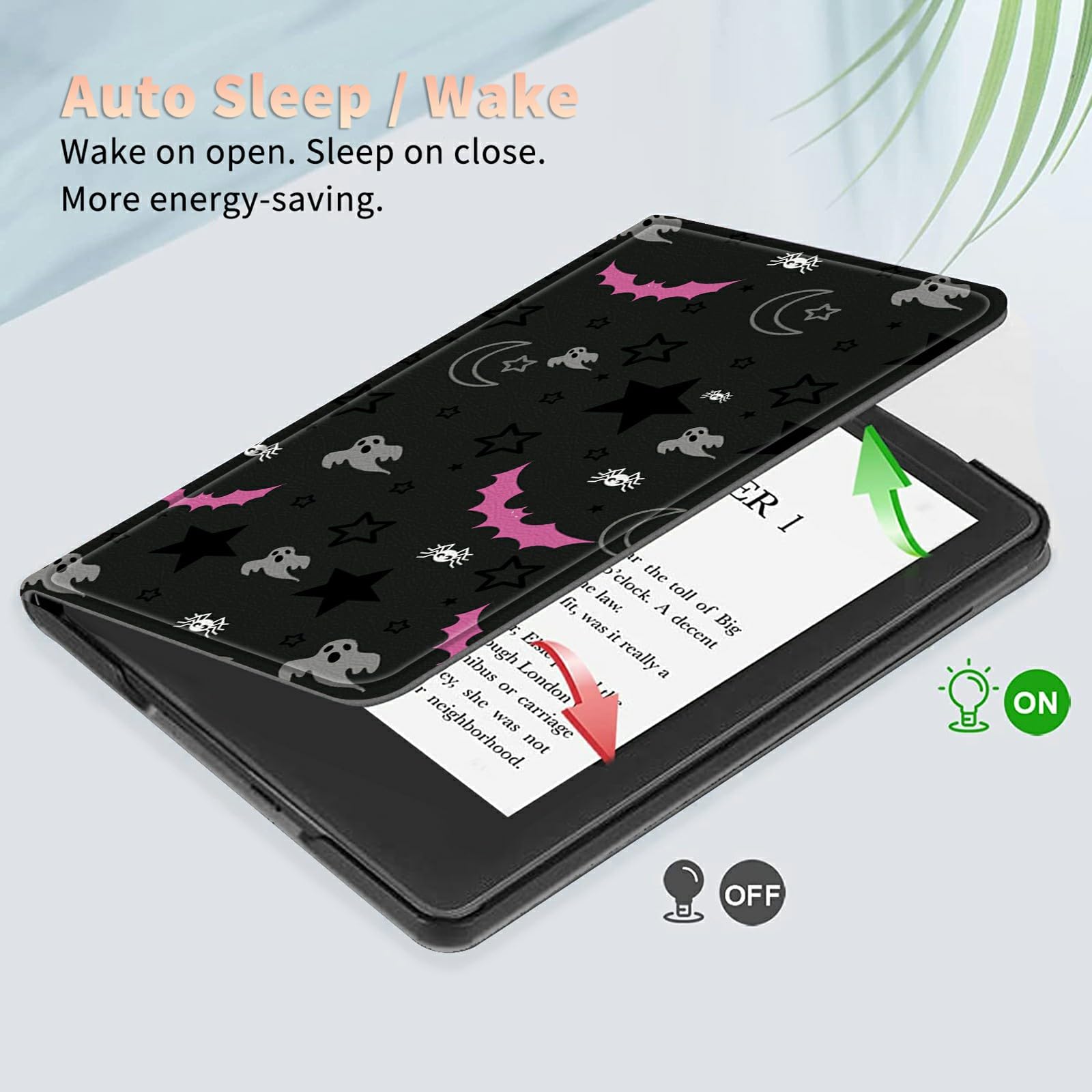 Gothic Skull Moon Stars Bat Case For All New Kindle Fire Hd 8 And Fire Hd 8 Plus Tablet (12Th/10Th Generation, 2022/2020 Release