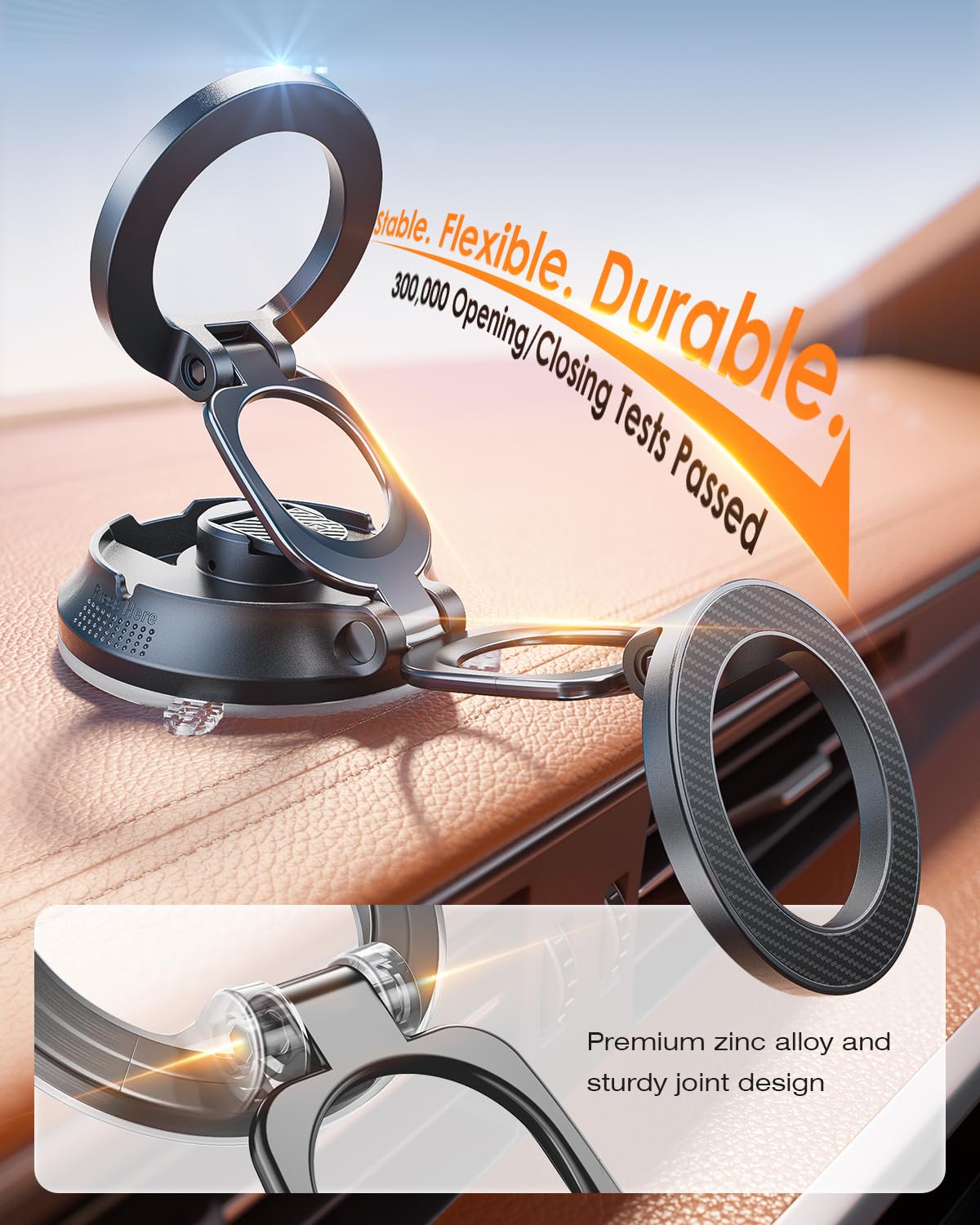 Superone For Magsafe Car Mount [88Lbs Powerful Suction] Magnetic Phone Holder For Car Dash Windshield, Suction Cup Phone Mount F