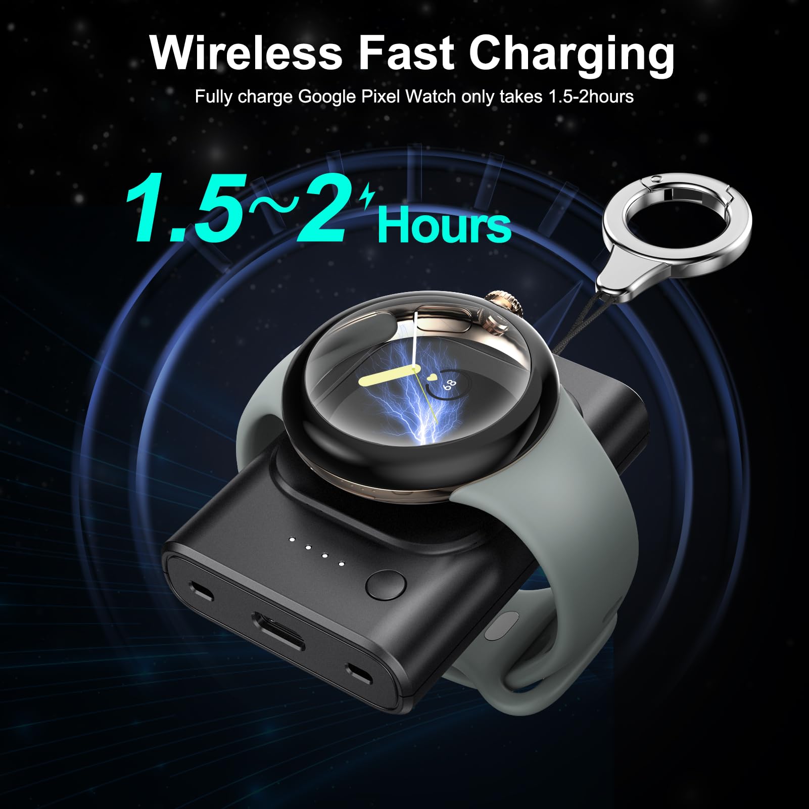 For Pixel Watch Charger, 1800Mah Portable Watch Charger For Google Pixel Watch 1 (Not For Pixel Watch 3/2), Google Pixel Watch C