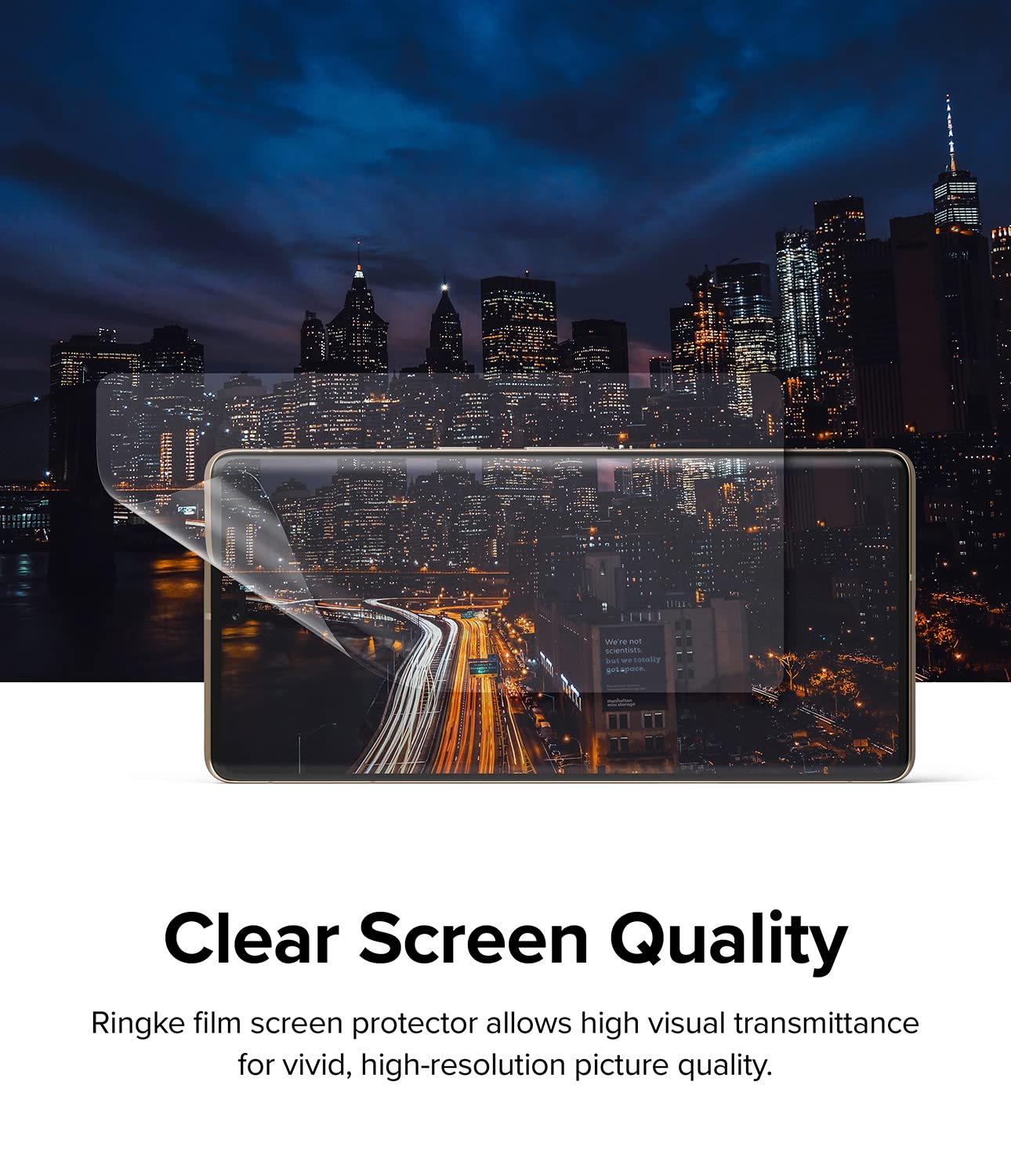 Ringke [2 Pack Dual Easy Film Compatible With Google Pixel 7 Pro, Premium Full Cover Film Case Friendly Screen Protector With Ea