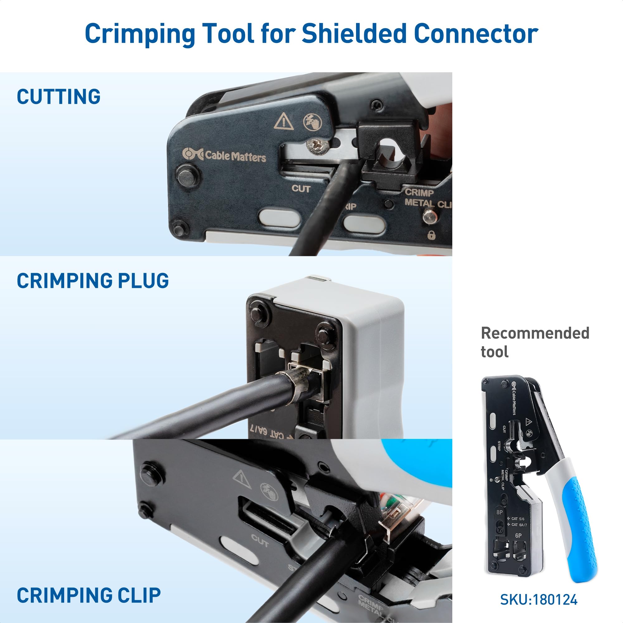 Cable Matters 20 Pack 23 24AWG Shielded Cat8 RJ45 Connectors with Load Bar & Strain Relief Boots, NOT Compatible with 22AWG Cable (Cat 8 Connector / Cat8 RJ45 Connector/Cat 8 Network Connector)