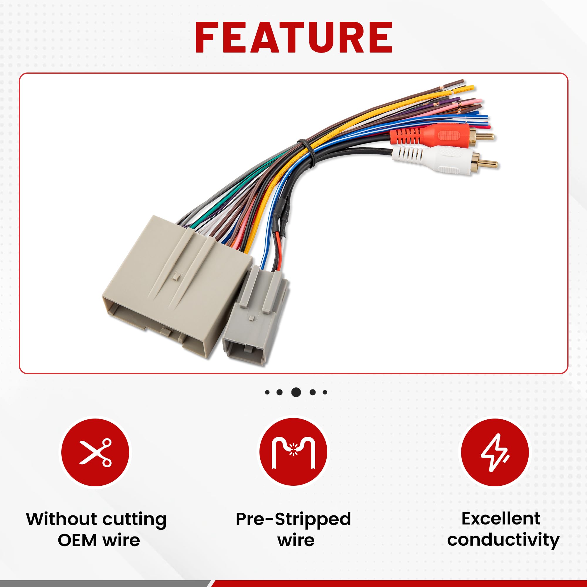 Red Wolf Radio Wiring W/Antenna Adapter Rca Input Replacement For Ford 2006 2012, Lincoln 2006 2010, Mercury 2006 2009 Aftermarket Stereo Install Wire Cable Harness With Rca Adapter Plug