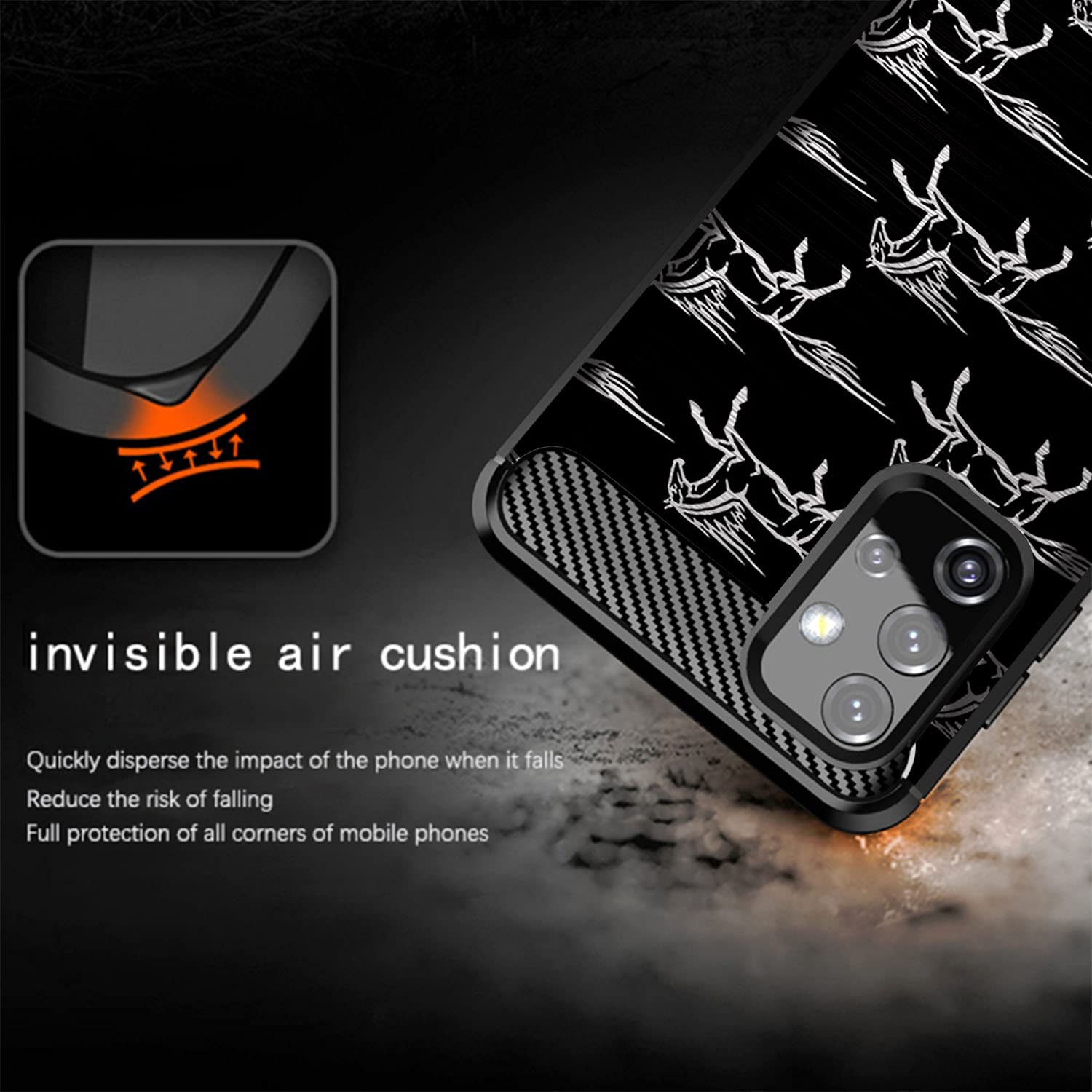 Casesondeck Case Compatible With [Samsung Galaxy A32 / A32 5G Lte Case] Design Case, Slim Black Flexible Sleek Shock Protection