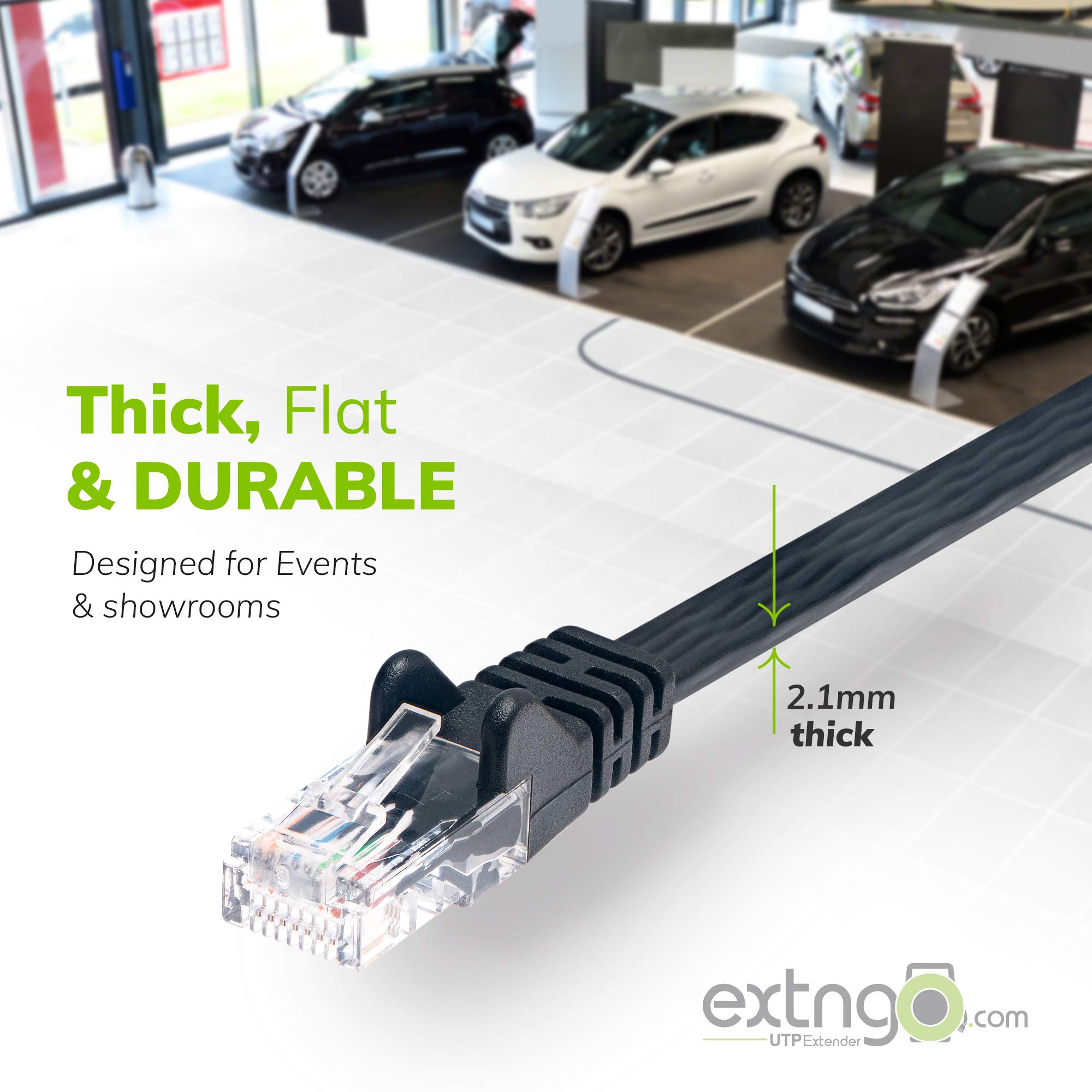 Extngo Retractable Network Cable Extender, 33 Feet   Cat 6 Ethernet Cable Flat Portable 1Gbps Data Speed Swiftly Setup Temp Netw