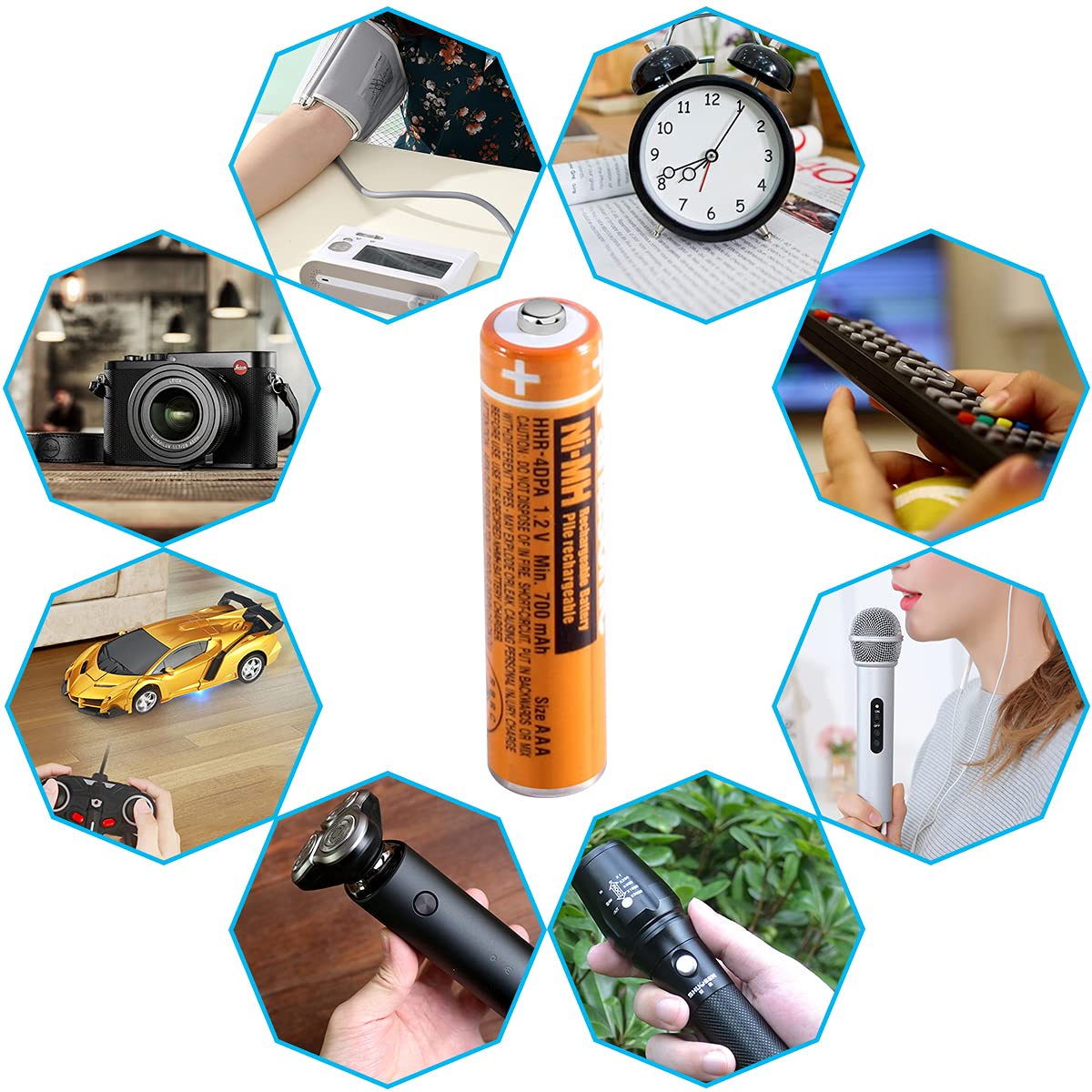 Pingju Ni Mh Aaa Rechargeable Battery 1.2V 700Mah 6 Pack Hhr 4Dpa Aaa Batteries For Panasonic Cordless Phones, Remote Controls,