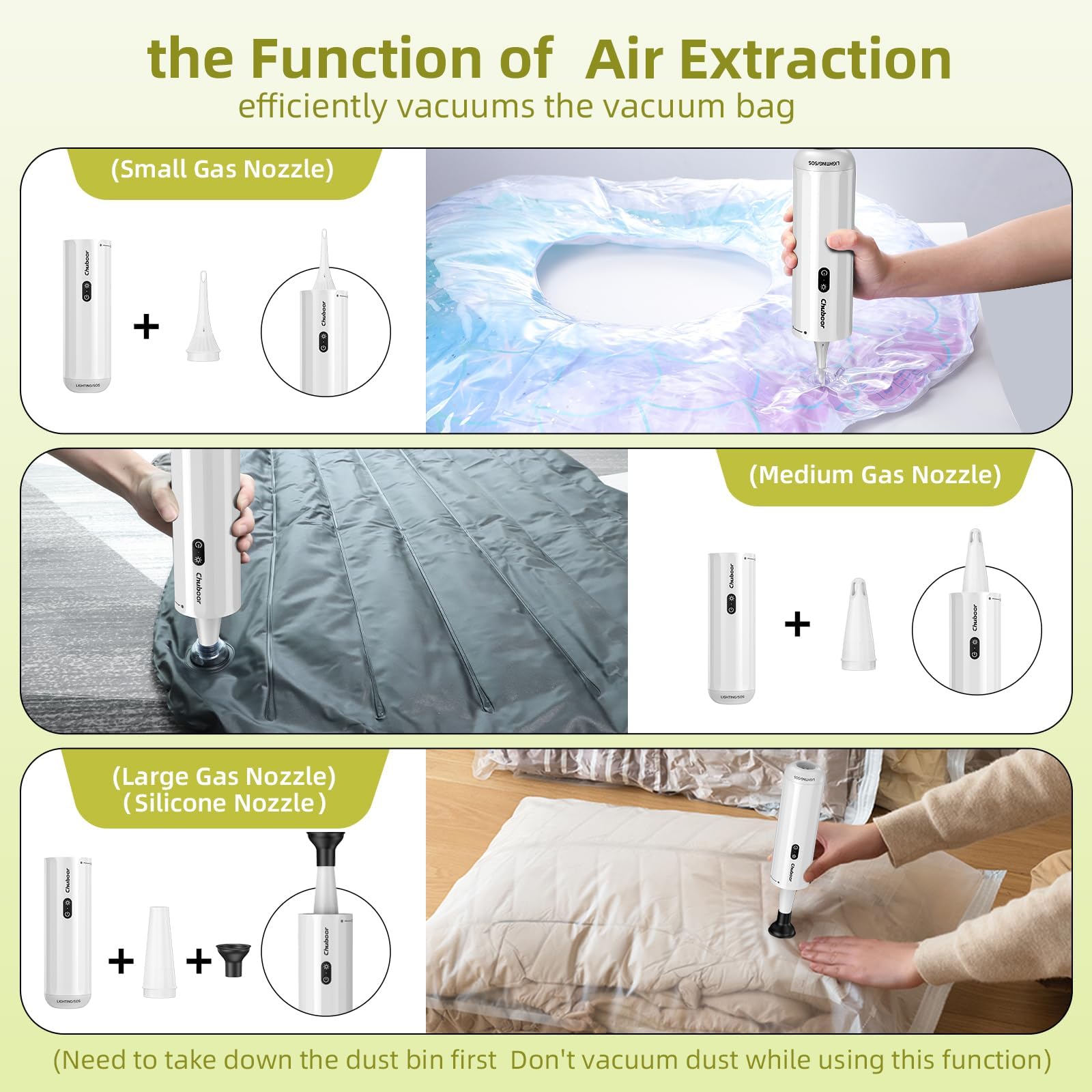 Chuboor Car Vacuum Cleaner High Power Cordless Rechargeable, 13000Pa Powerful Handheld Vacuum, Portable Mini Vacuum With Led Sos