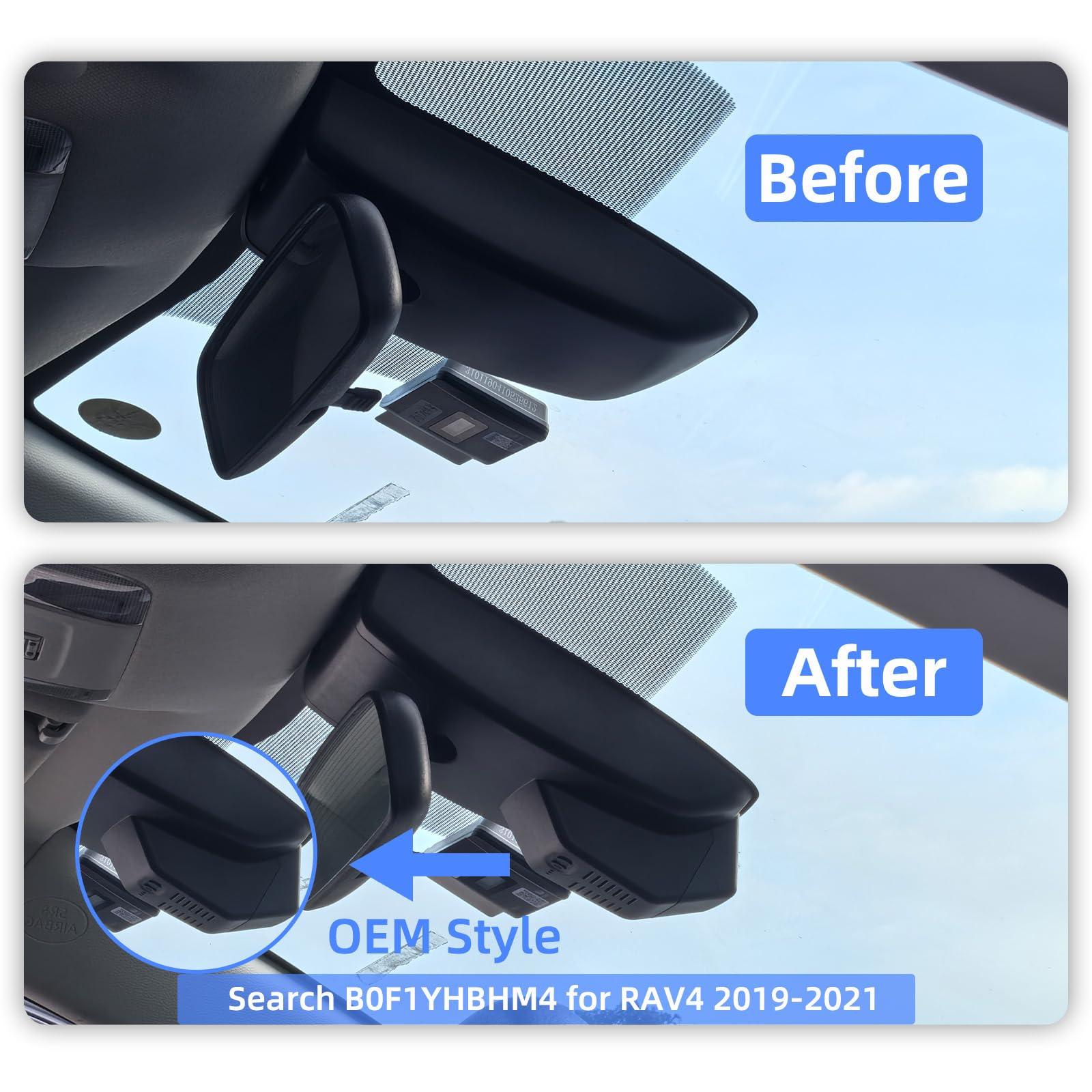 Kbsynt Front 4K Dash Cam For 2022 2023 2024 2025 Toyota Rav4 Hybrid Le Limited Se Adventure Xle Xse (Model B)(With Vent Hole),Oe