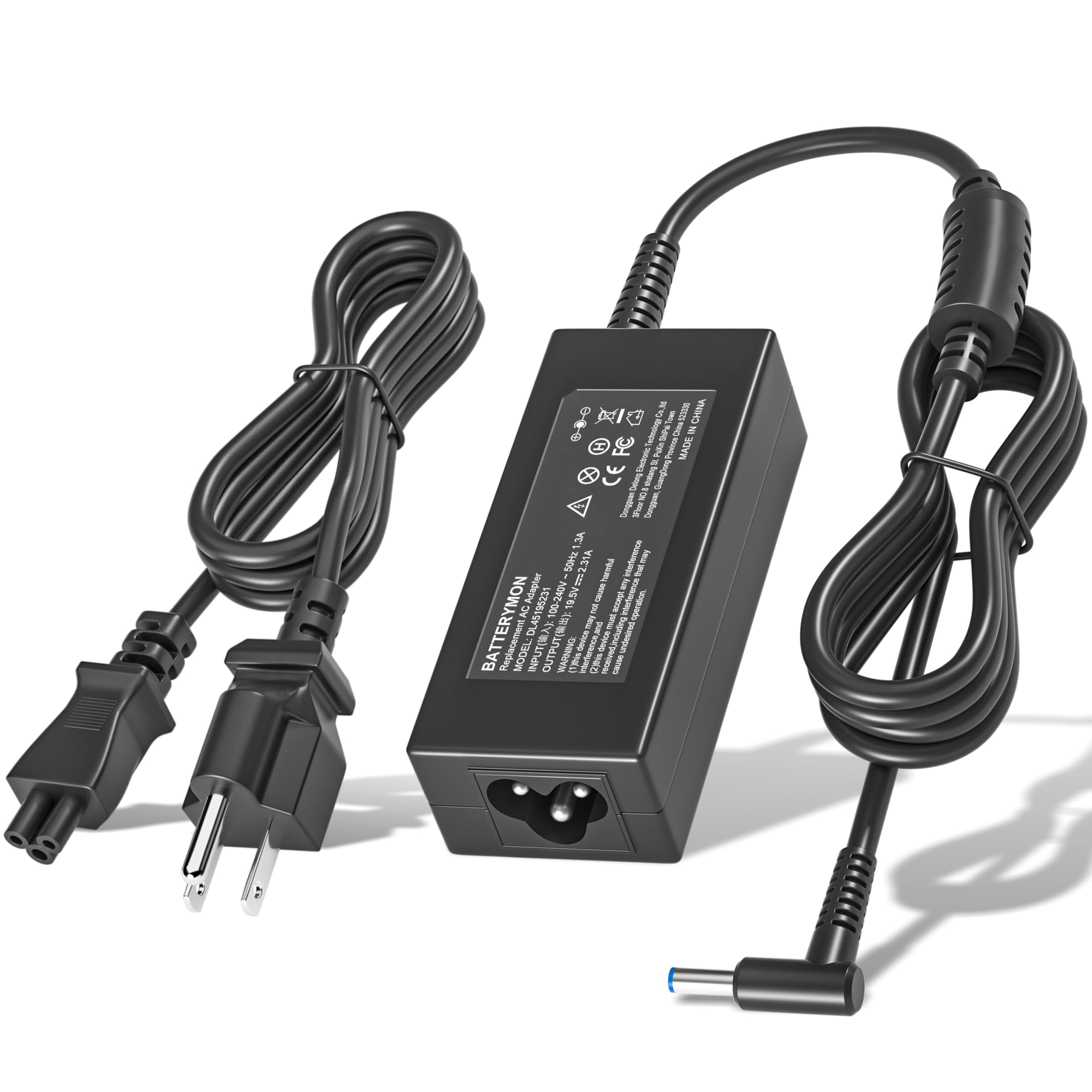 45W 19.5V 2.31A Laptop Power Adapter Charger For Hp 741727 001 721092 001 719309 001 Hstnn Da40 Adp 45Wd B, Pavilion Touchsmart 11 13 15 Stream 14 13 11 Notebook Charging Cord With Blue Tip, 45W Max