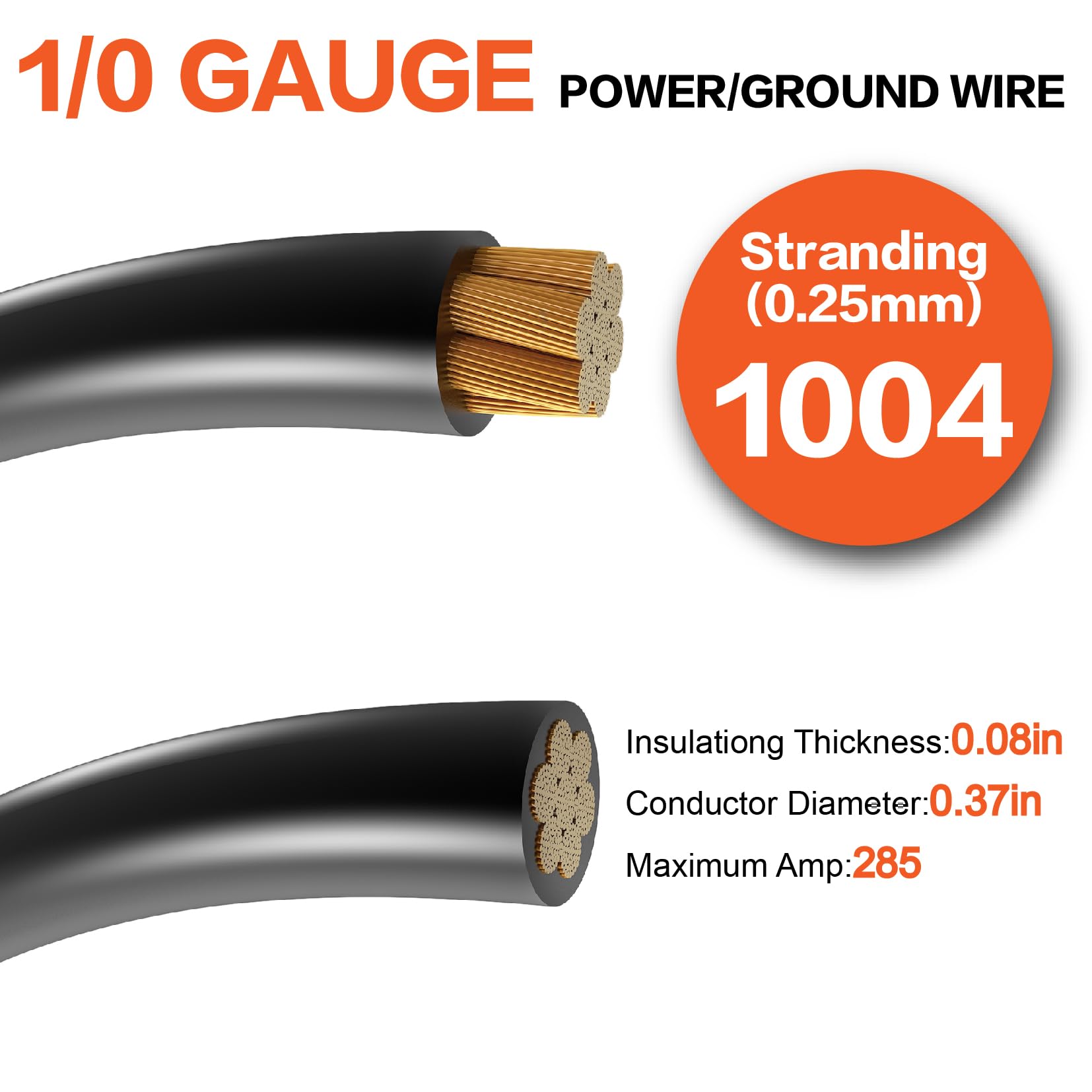1/0 Gauge Wire(20Ft Each   Red/Black) Copper Clad Aluminum Cca   Primary Automotive Wire,Car Amplifier Power & Ground Cable, Bat