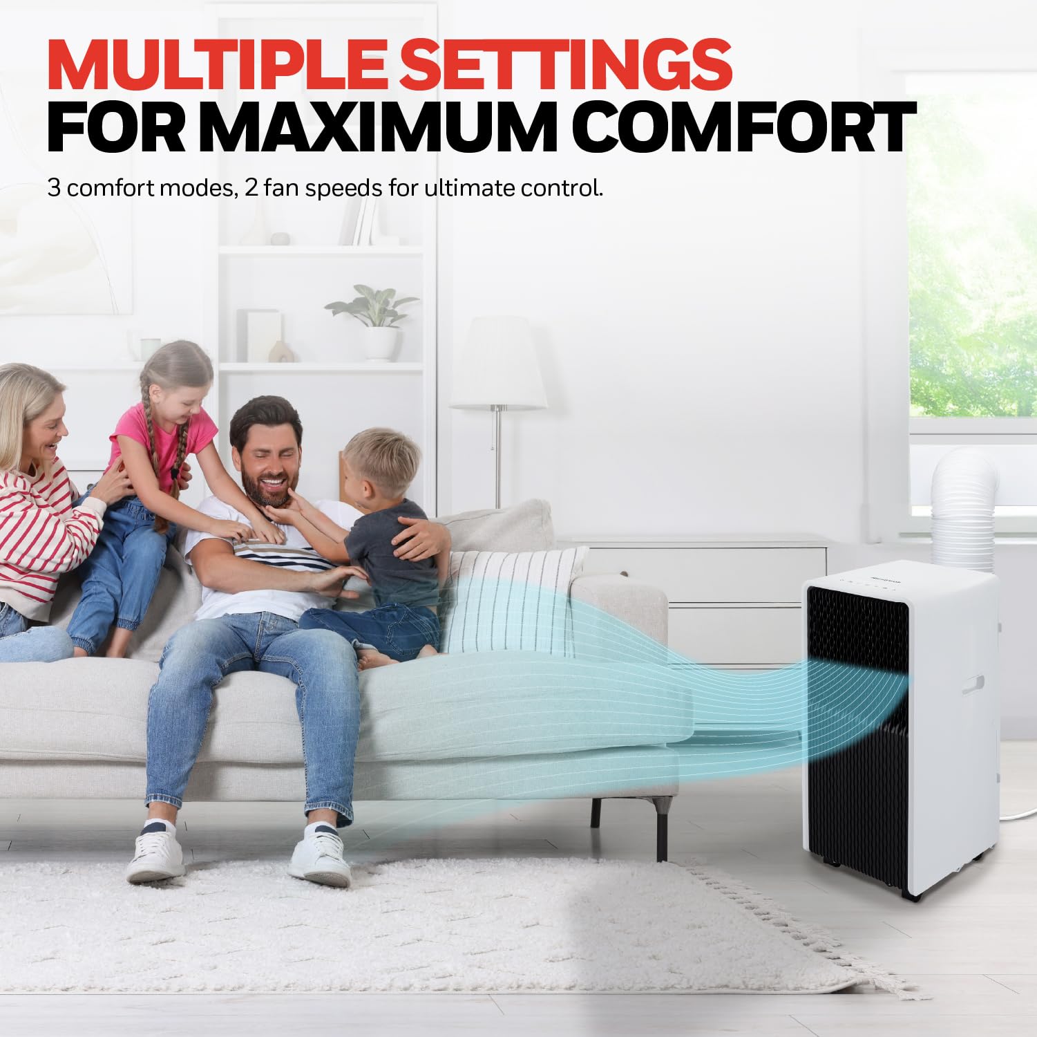 Honeywell 13,500 Btu Slim Portable Ac With Fan, Dehumidifier, Remote Control - Cools Up To 660 Sq. Ft., Hx4Cesawg0 (10,000 Btu S