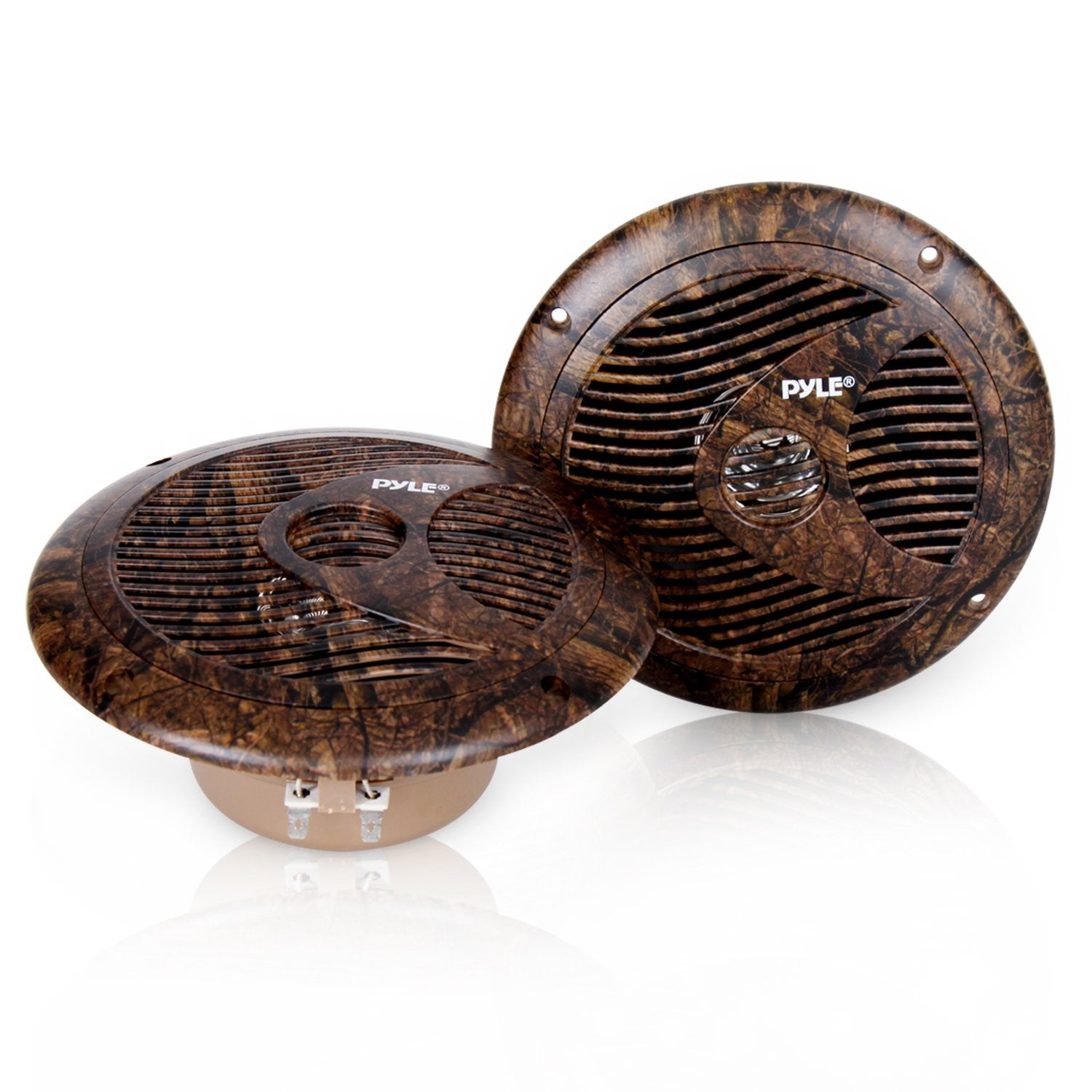 Pyle 6.5 Inch Marine Speakers - IP44 Waterproof and Weather Resistant Outdoor Audio Dual Stereo Sound System with 150 Watt Power