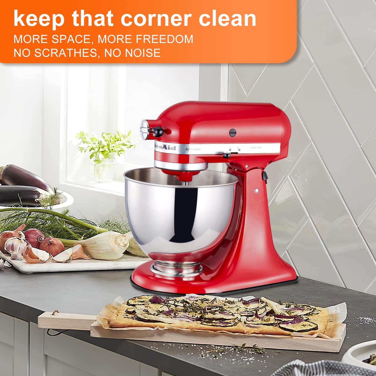 Metal Mixer Slider Mat, Kitchenaid Mixer Slider For Kitchenaid 4.5 5Qt Tilt Head Stand Mixer, Countertop Storage Mover Caddy Com