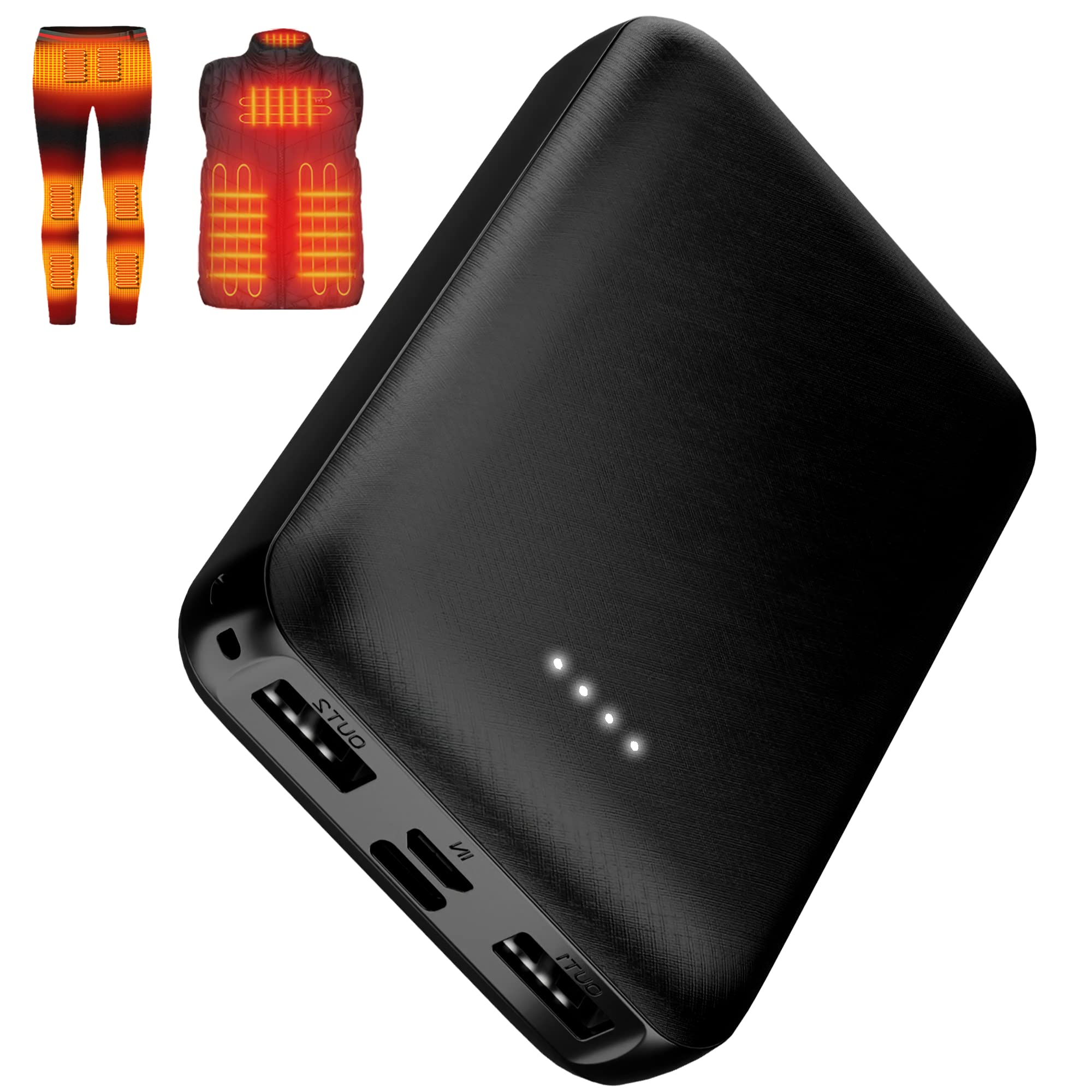 5V 2A Rechargeable Battery For Heated Vest Heated Jackets Heated Hoodies 10000Mah Battery Pack For Men Women (No Dc Port, Not Su