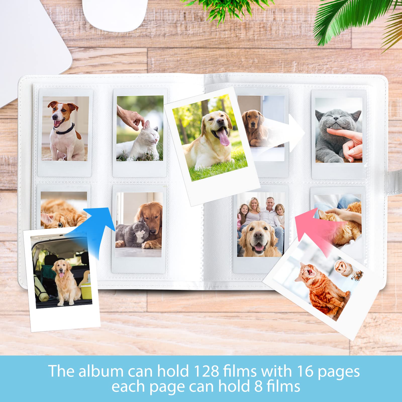128 Pockets Mini Photo Album For Fujifilm Instax Mini Camera, Polaroid Snap, Z2300, Socialmatic Instant Cameras & Zip Instant Pr