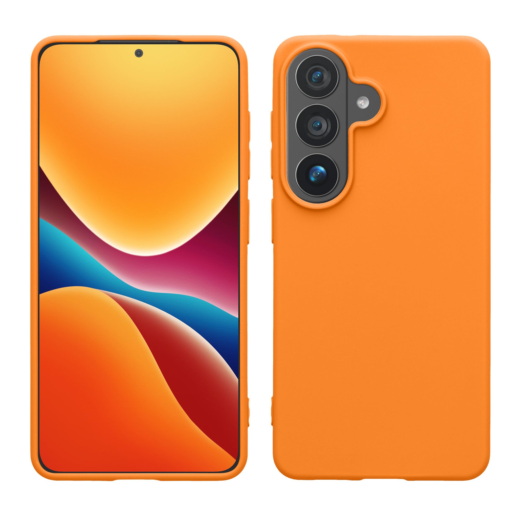 kwmobile Case Compatible with Samsung Galaxy S26 Case - Soft Slim Protective TPU Silicone Cover - Fruity Orange