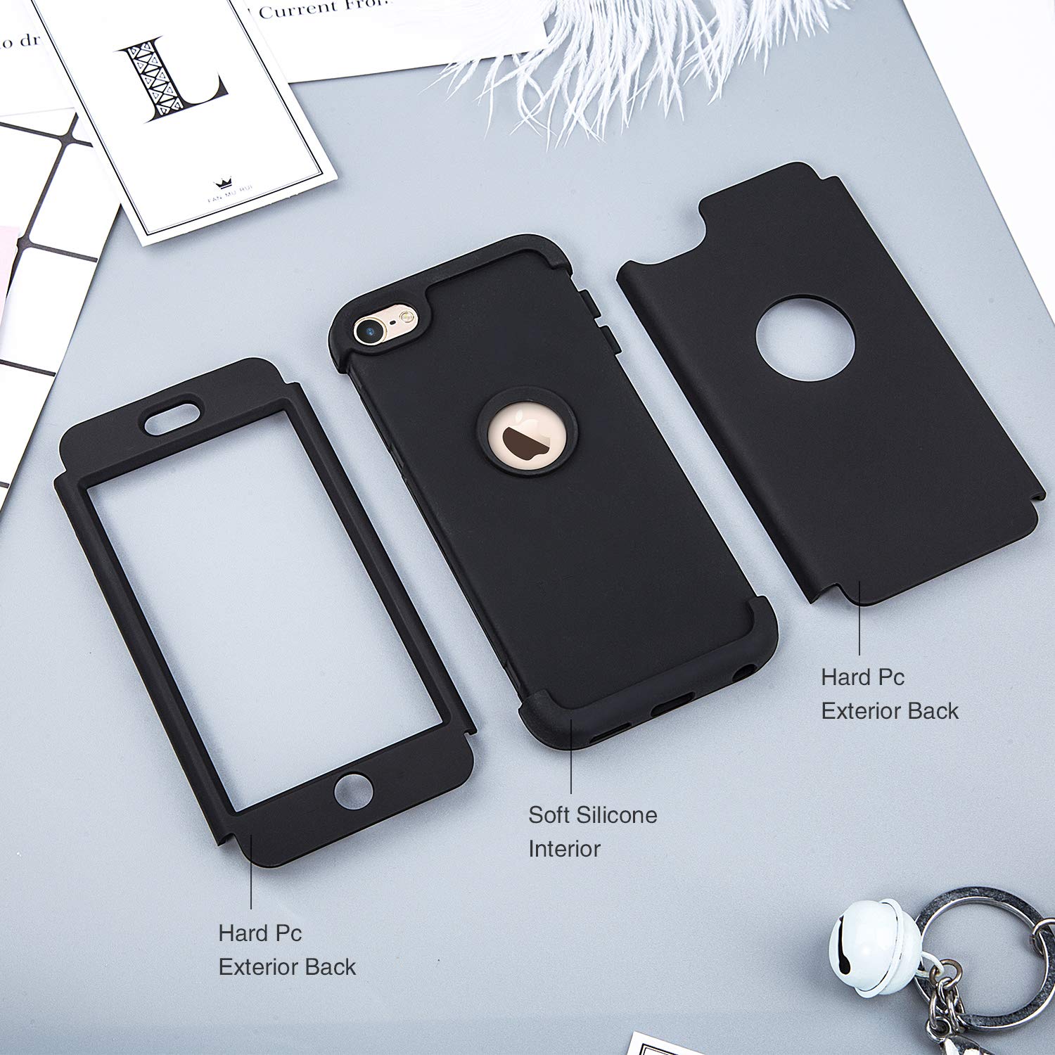 Ipod Touch 7 Case With 2 Screen Protector, Idwell [Three Layer Series] Heavy Duty Protection Shockproof High Impact Protective A