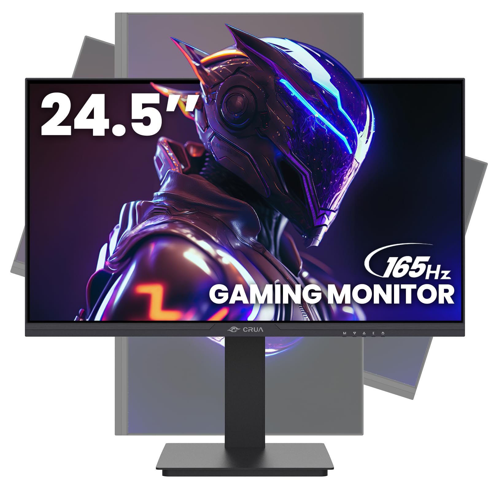 Crua 24.5Inch Gaming Monitor 144Hz/165Hz, Fhd(1920X1080P) 100% Srgb Computer Monitor, Height/Pivot/Swivel/Tilt Adjustable Vertic