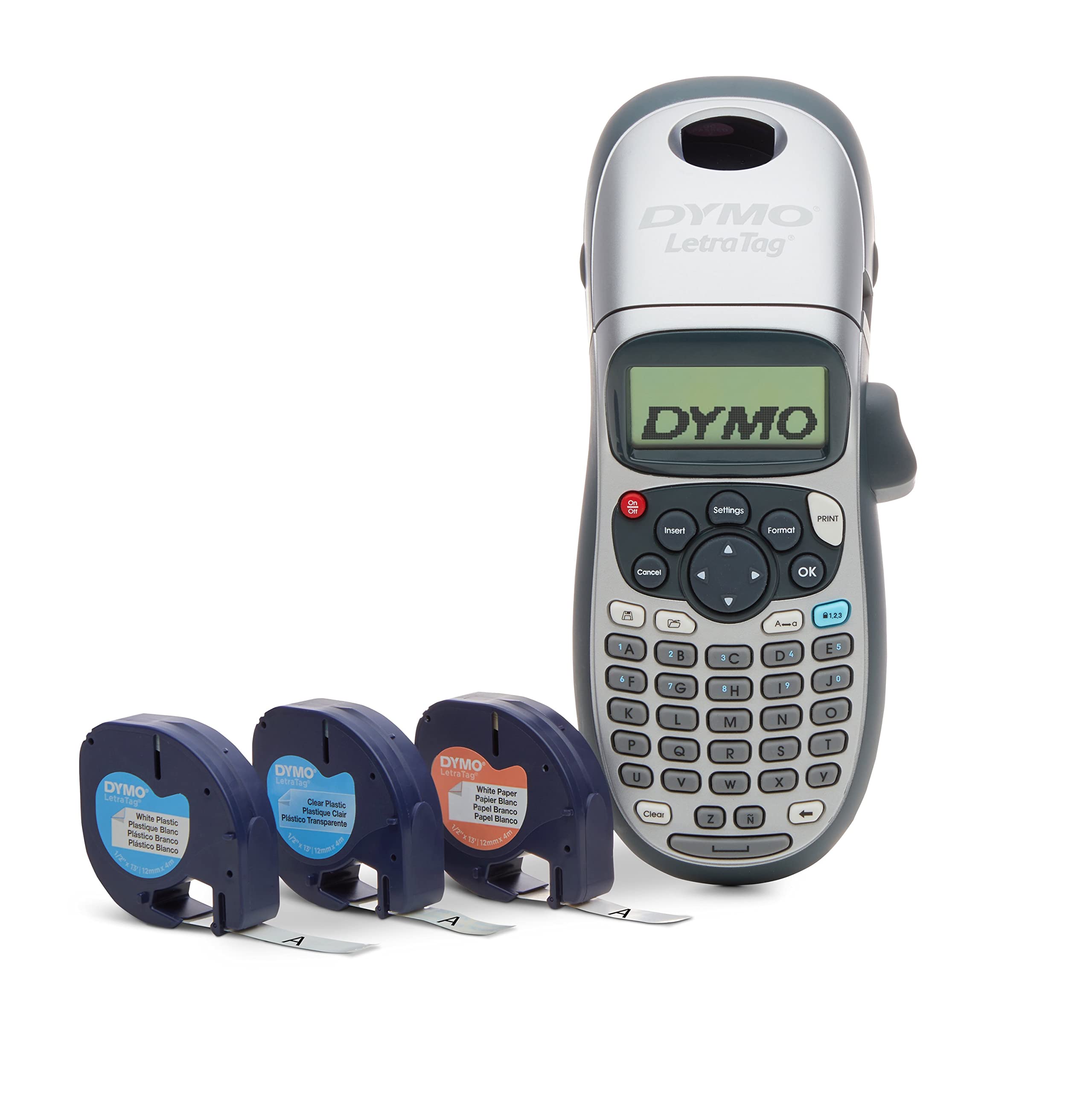Dymo Label Maker Machine With Tape   100H Letratag Handheld, Comes With 3 Lt Label Tapes. Great For Home & Office Organization