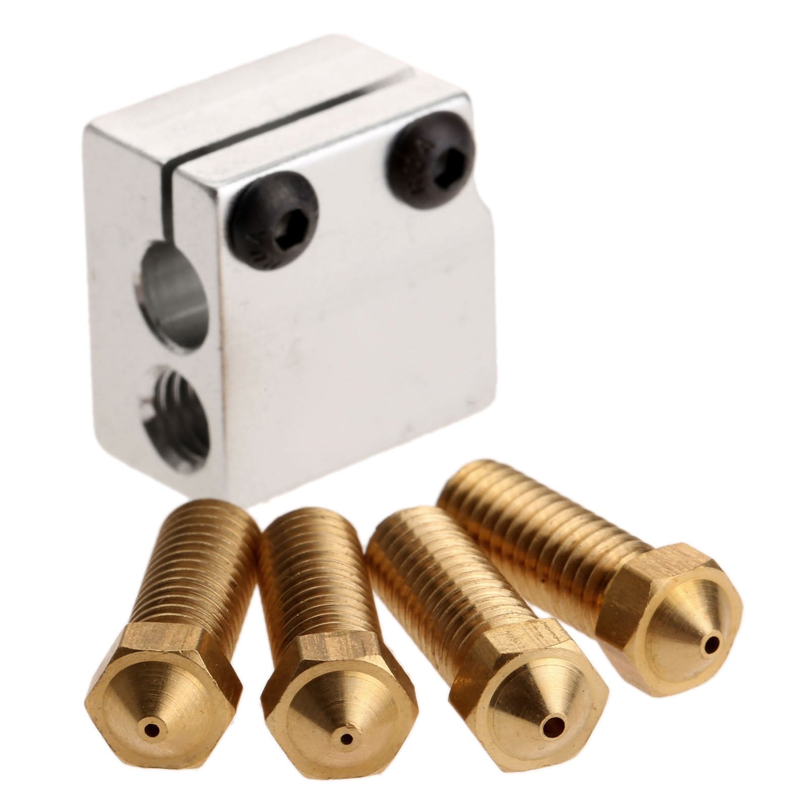 Dophee 0.6/0.8/1/1.2Mm Volcano Nozzle 3D Printer Extruder Print Head + Heater Block Kit