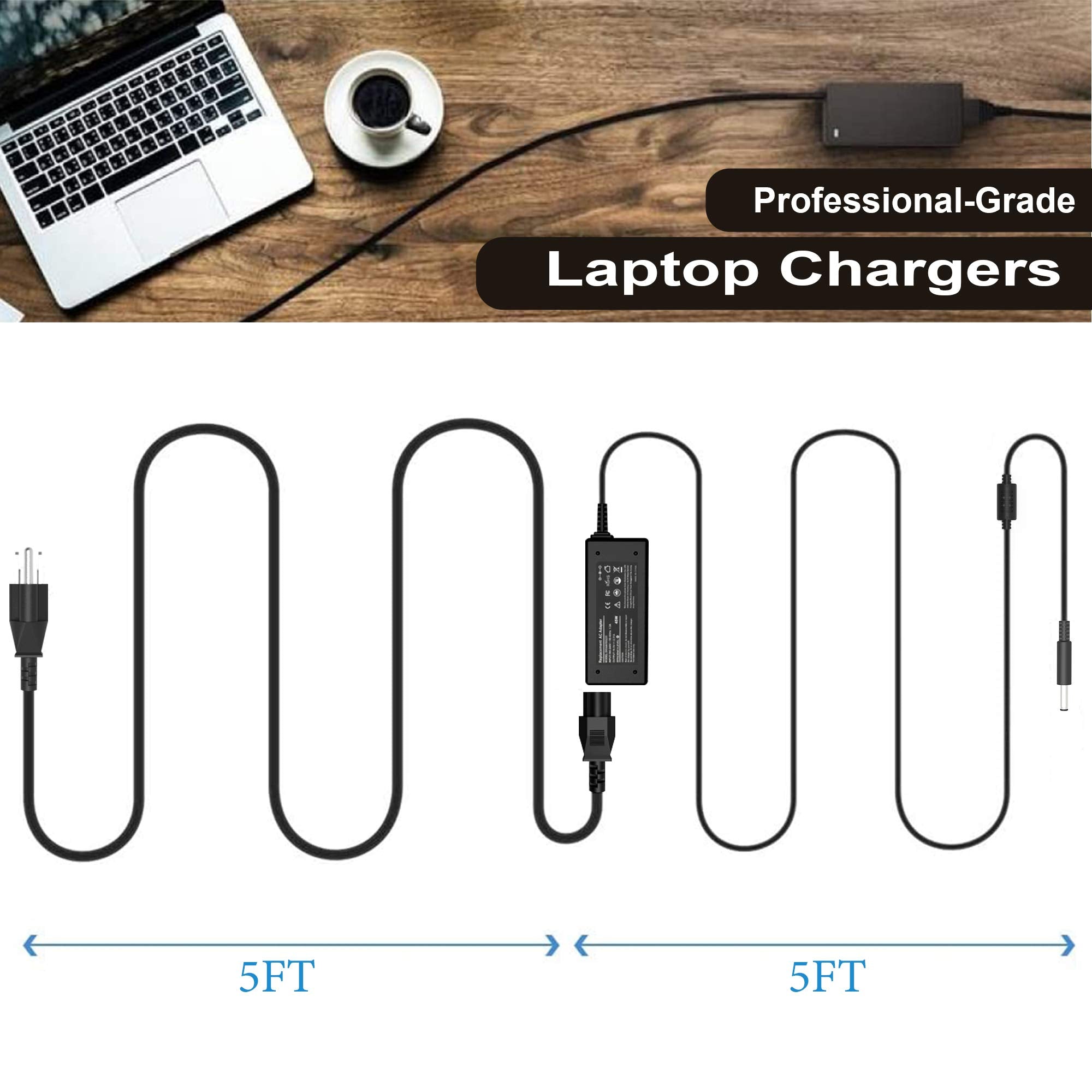 Replacement For 45W Dell Ac Adapter Laptop Charger For Dell Inspiron 13 14 15 3000 5000 7000 Series 14 5000 13 7000 13 5000 17 7