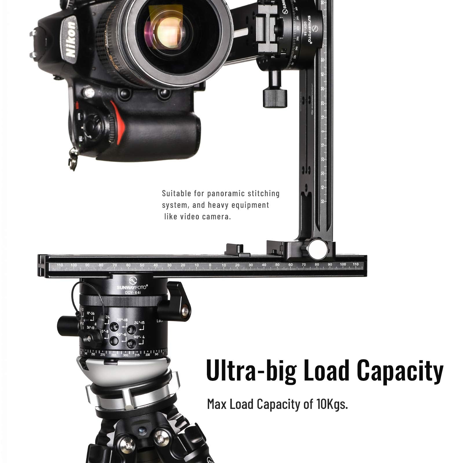 Sunwayfoto Dyh 68 Leveling Base Tripod Head 22 Lbs Load Capacity