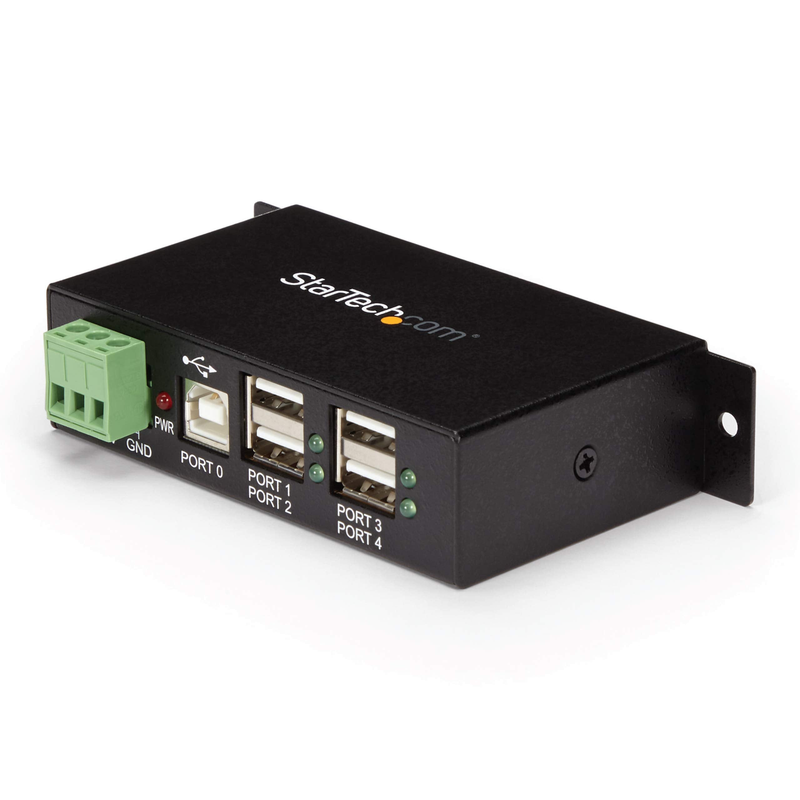 Startech.Com 4 Port Usb 2.0 Hub   Metal Industrial Usb A Hub   Din Rail, Wall Or Desk Mountable Usb Data Hub   Taa Compliant Usb