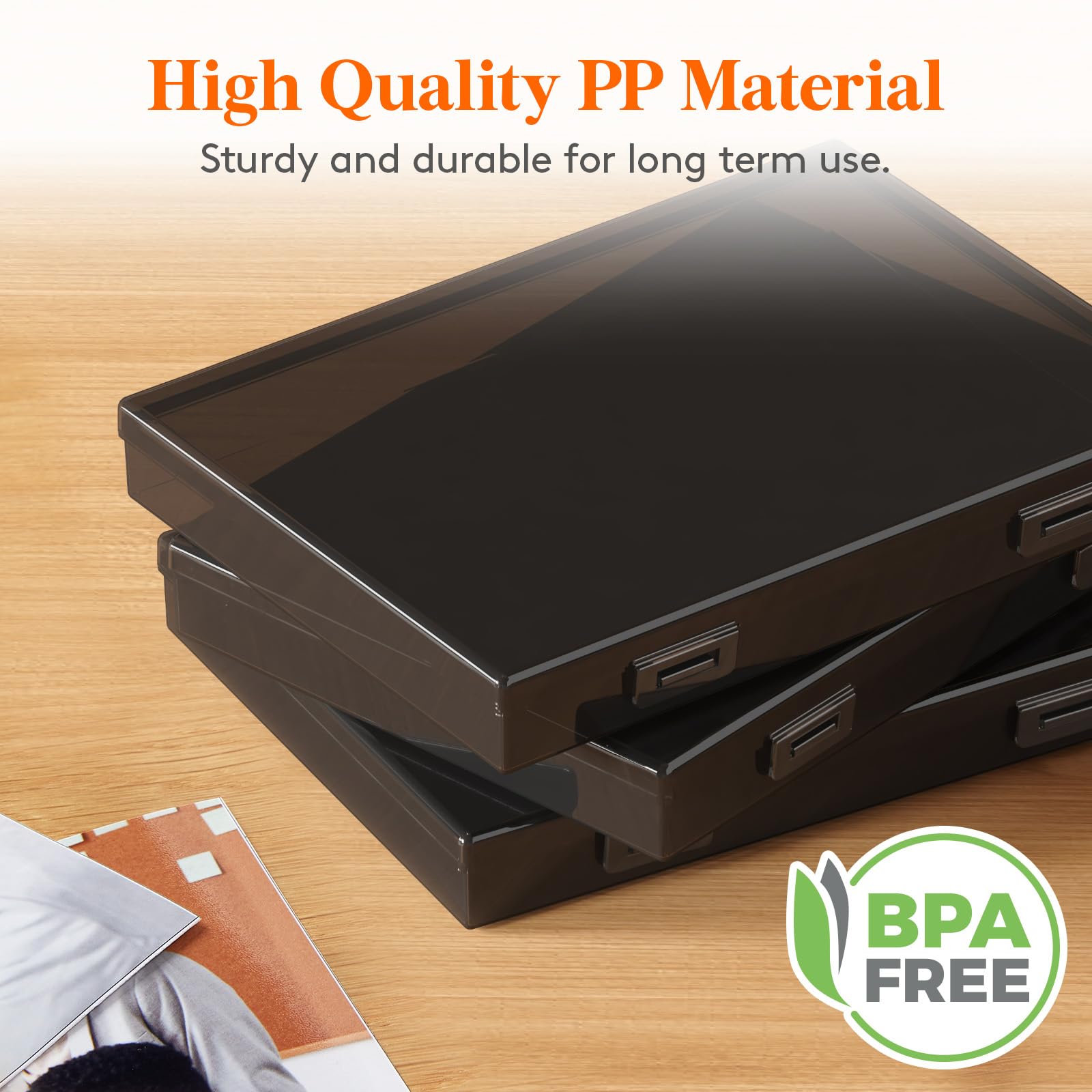 Lifewit Photo Storage Box 5X7 Photo Case, Each For 9 Inner Keeper, Black Photo Organizer For Seeds Cards Pictures Office Supplie