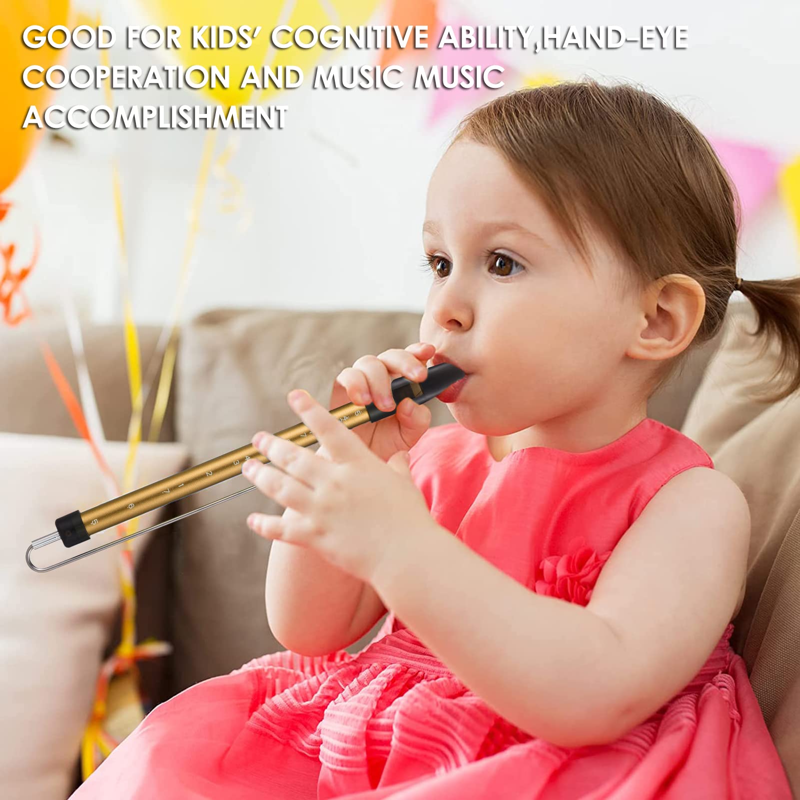 Btuty Metal Sliding Whistle Scale Sliding Flute With Steel Slider Instrument Kazoo Flute Game Party