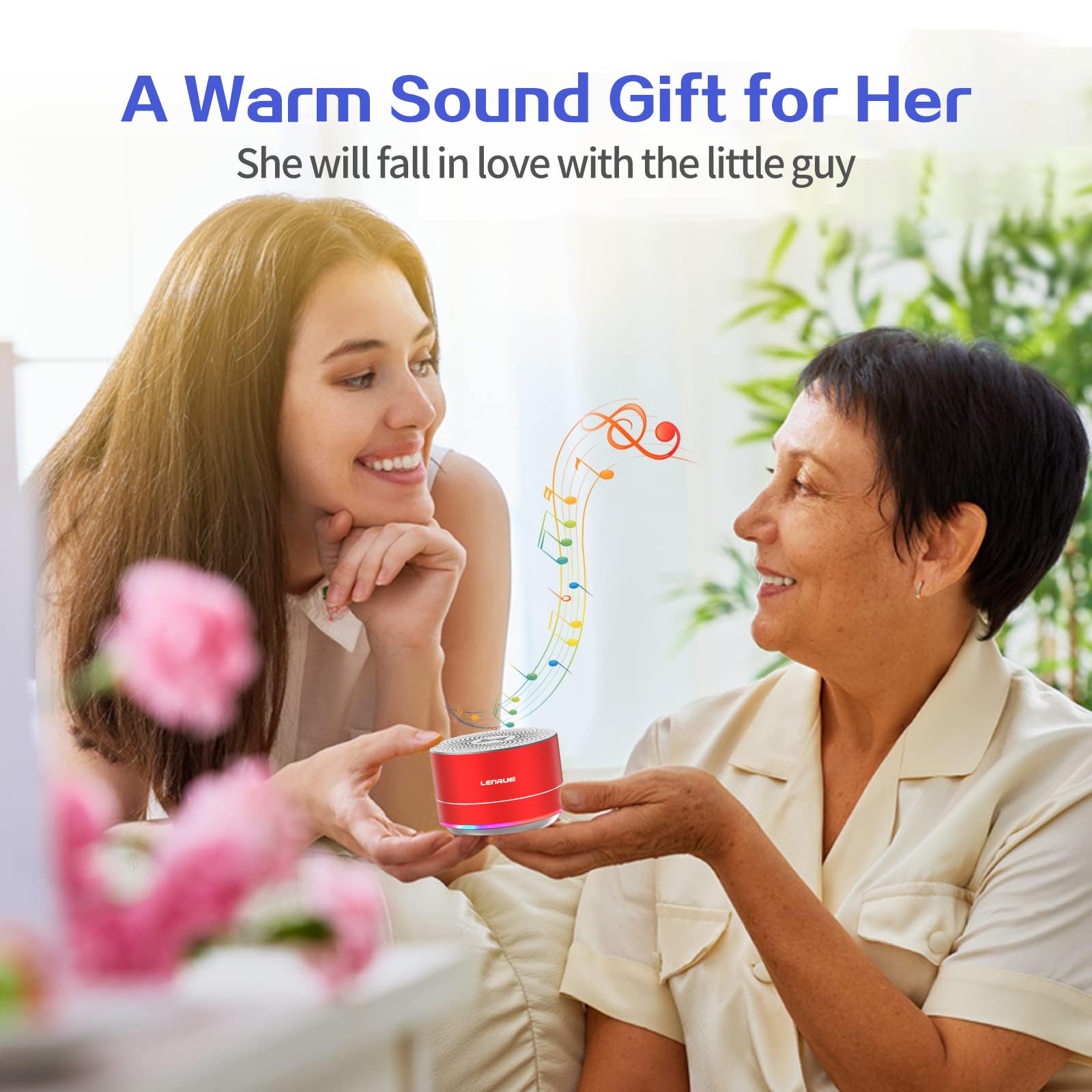 Lenrue A2 Portable Wireless Bluetooth Speaker With Lights And Lanyard,5W Mini Small Metal Speakers Bluetooth 5.0/Aux In For Iphone Android Home Outdoor,Gift For Women/Girls