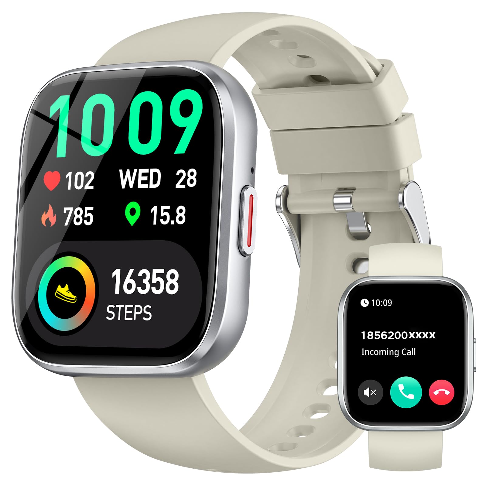 Smart Watches For Men Women Answer/Make Call, 1.85 '' Fitness Watch With 120+ Sports Modes, Heart Rate/Spo2/Sleep Tracker, Pedom