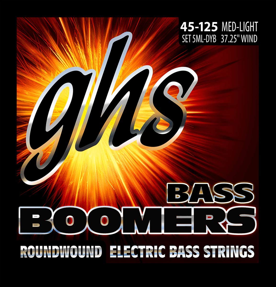 Ghs Strings 5Ml Dyb Electric Bass Boomer String Sets Nickel Plated Guitar Strings, Custom, Medium Light, 45 125