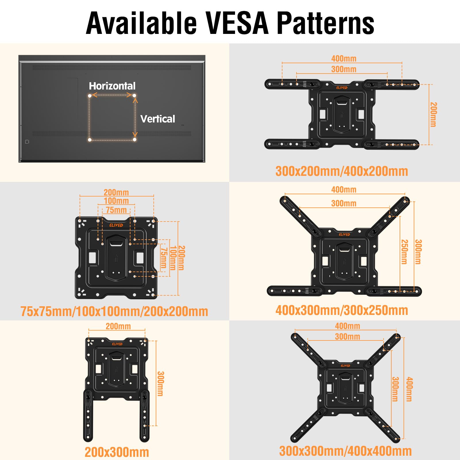 Elived Ultra Slim Tv Wall Mount For Most 26 60 Inch Tvs, Low Profile Wall Mount Tv Bracket, Full Moiton Tv Mount Swivel And Tilt