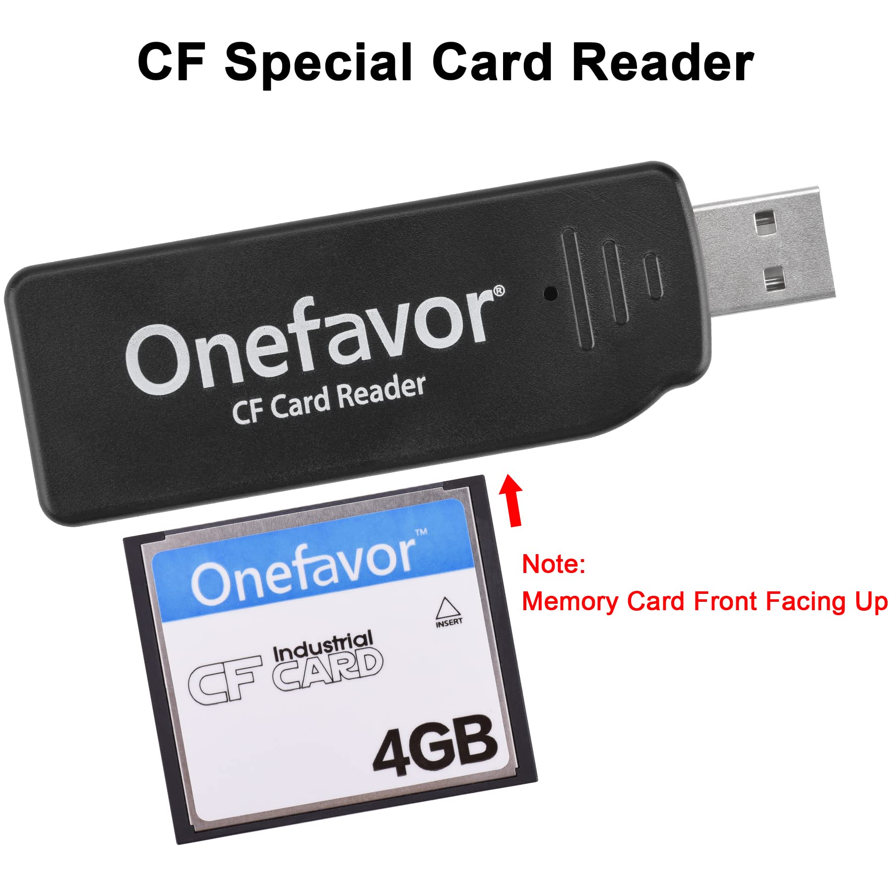 Onefavor Compactflash Cards Reader, Compact Flash Cf Memory Card Usb Reader Reader/Writer (With 512Mb Cf Card)