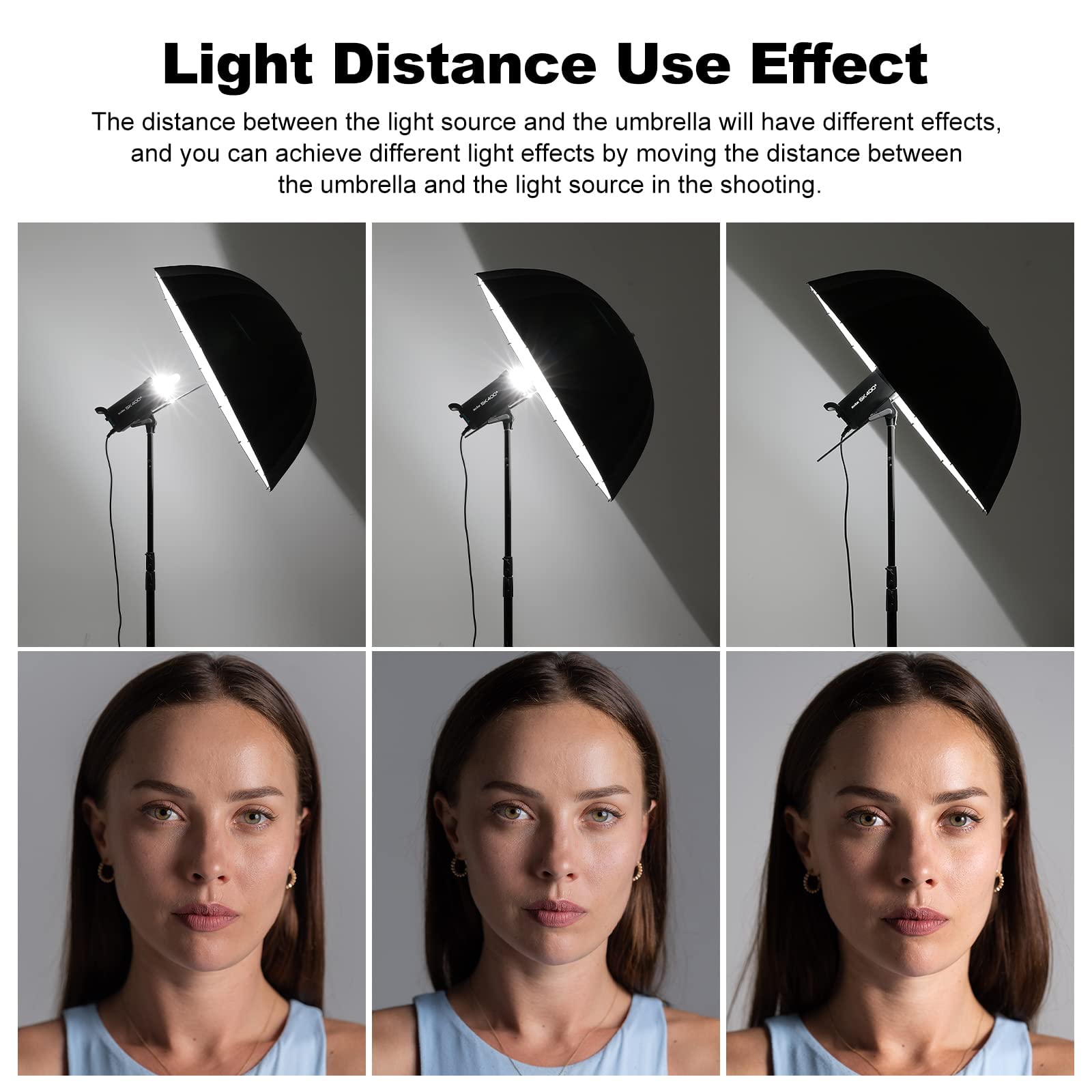 Godox Ub 130S 51.2'' 130Cm Parabolic Deep Reflective Umbrella Silver Inner Photography Studio Soft Light Umbrella With Withe Dif